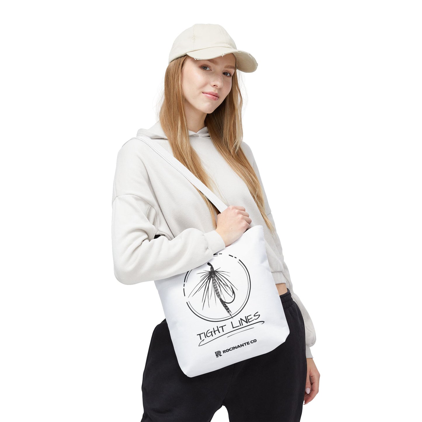 Tight Lines Tote Bag White | Durable Fishing Gift Bag with Stylish Print for Outdoor Enthusiasts & Everyday Use