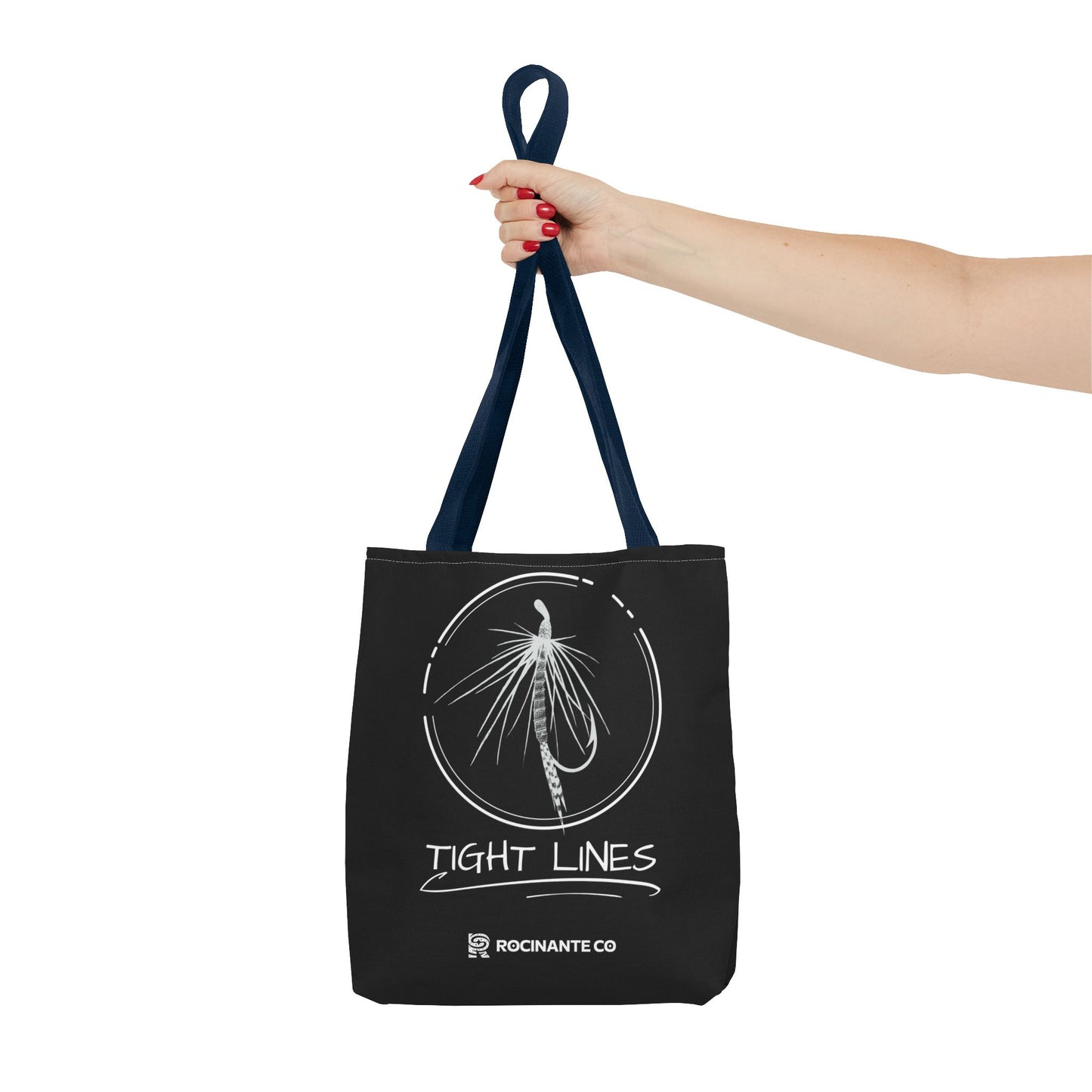 Tight Lines Tote Bag Black, Durable Fishing Tote with Spacious Design & Comfortable Handles for Outdoor Adventures