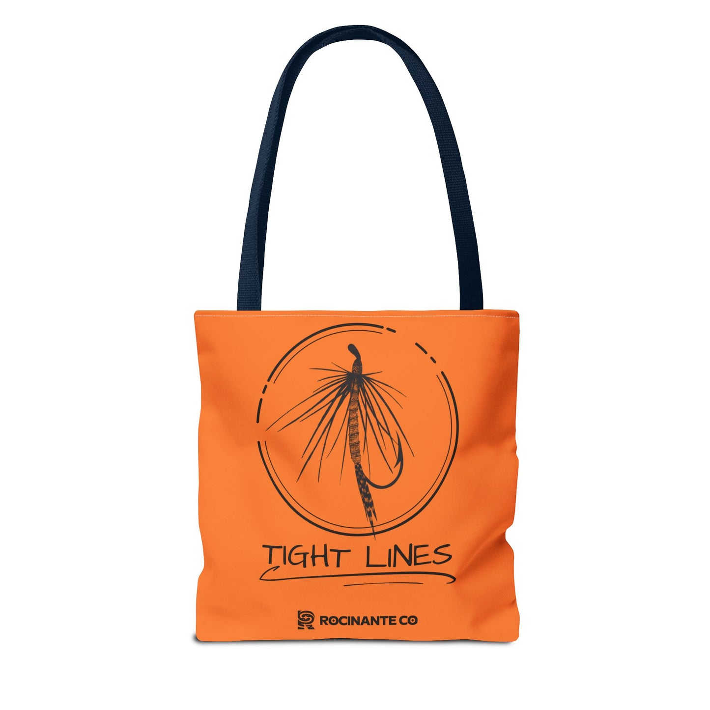 Tight Lines Tote Bag Orange, Durable Canvas Fishing, Beach, Market, Lightweight Reusable Grocery Bag, Outdoor Adventure Gift