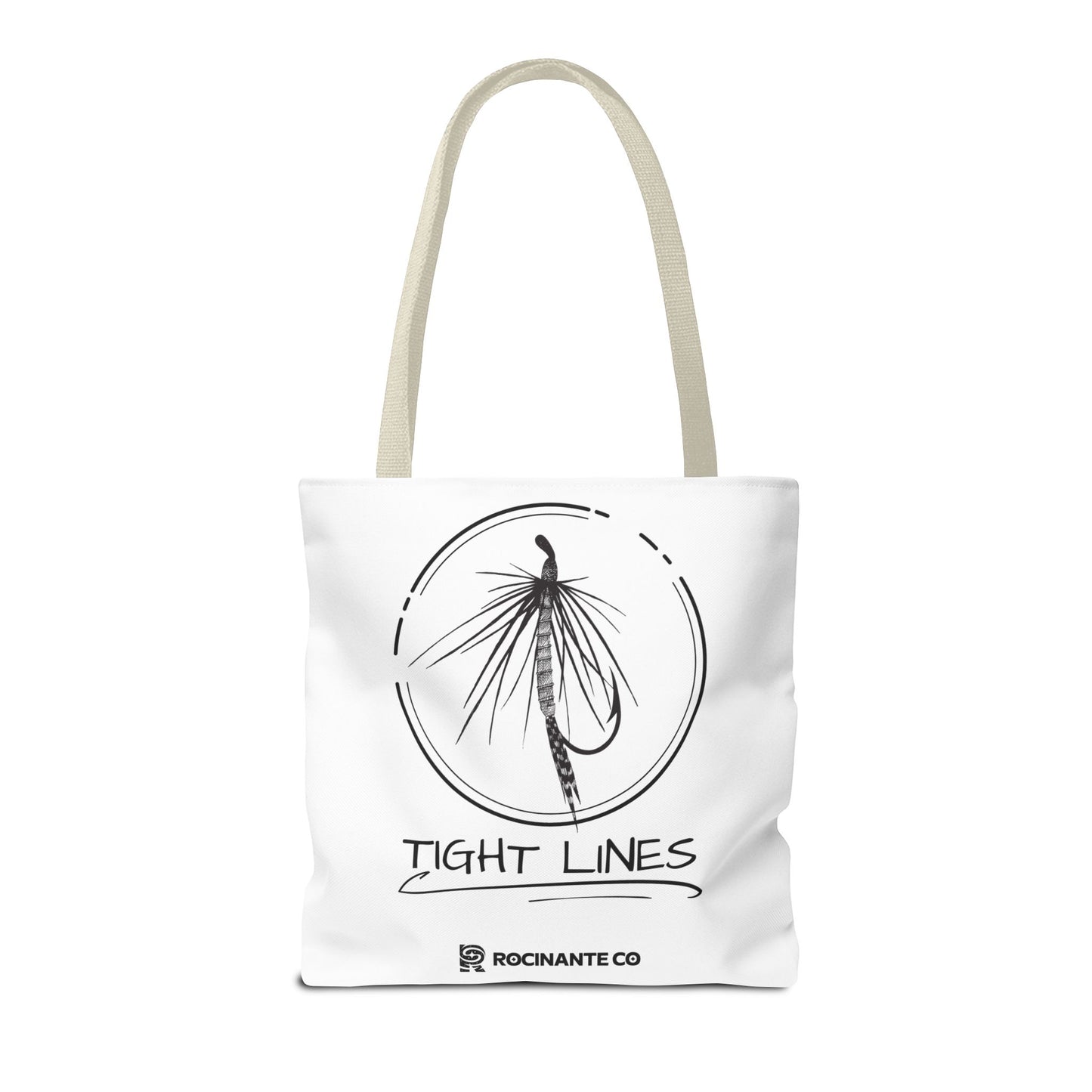 Tight Lines Tote Bag White | Durable Fishing Gift Bag with Stylish Print for Outdoor Enthusiasts & Everyday Use