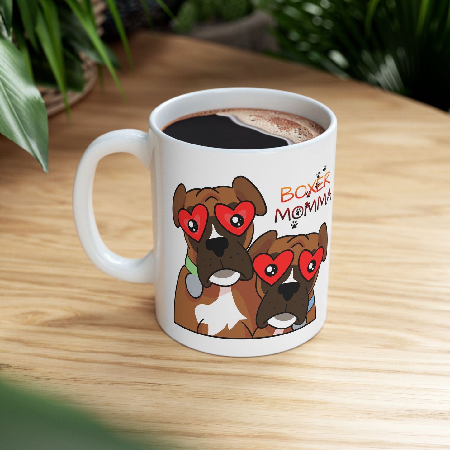 Boxer Momma Ceramic Mug - Cute Dog Mom Gift, Personalized Coffee Cup for Boxer Lovers, Durable Tea Cup, Dog Owner Present
