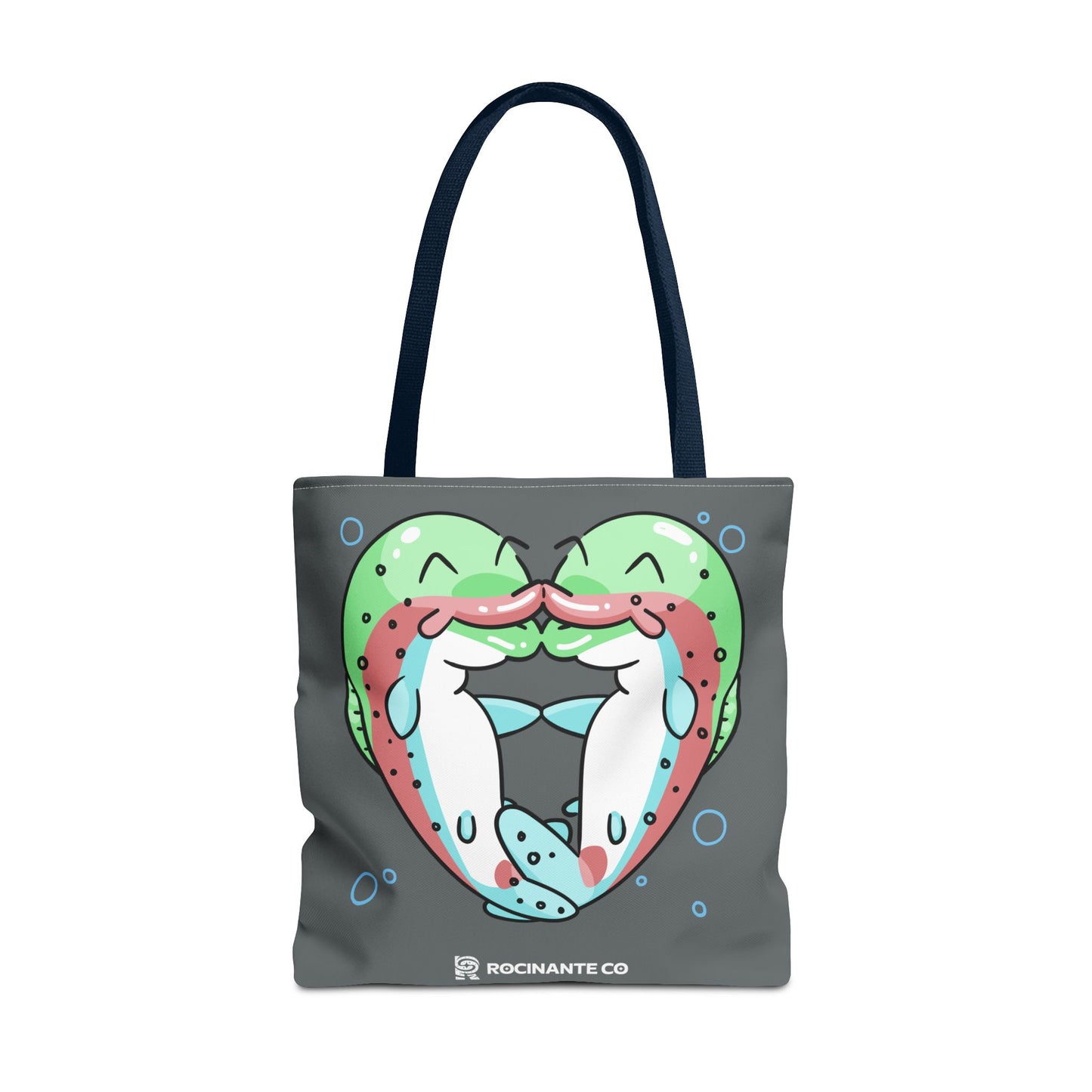 Trout Heart Tote Bag Grey - Eco-Friendly Reusable Shopper, Durable Canvas Carryall for Everyday Use & Gift Idea