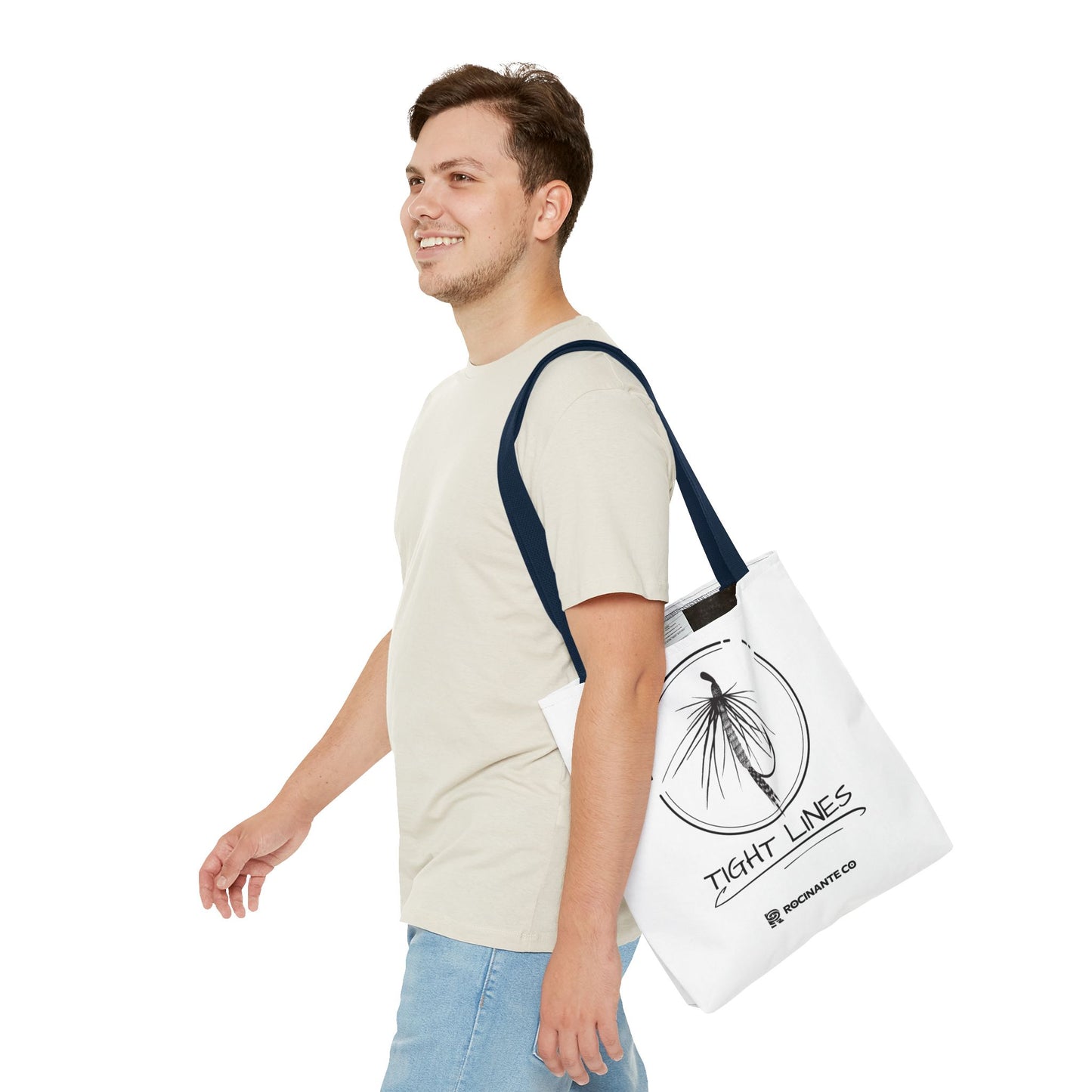Tight Lines Tote Bag White | Durable Fishing Gift Bag with Stylish Print for Outdoor Enthusiasts & Everyday Use