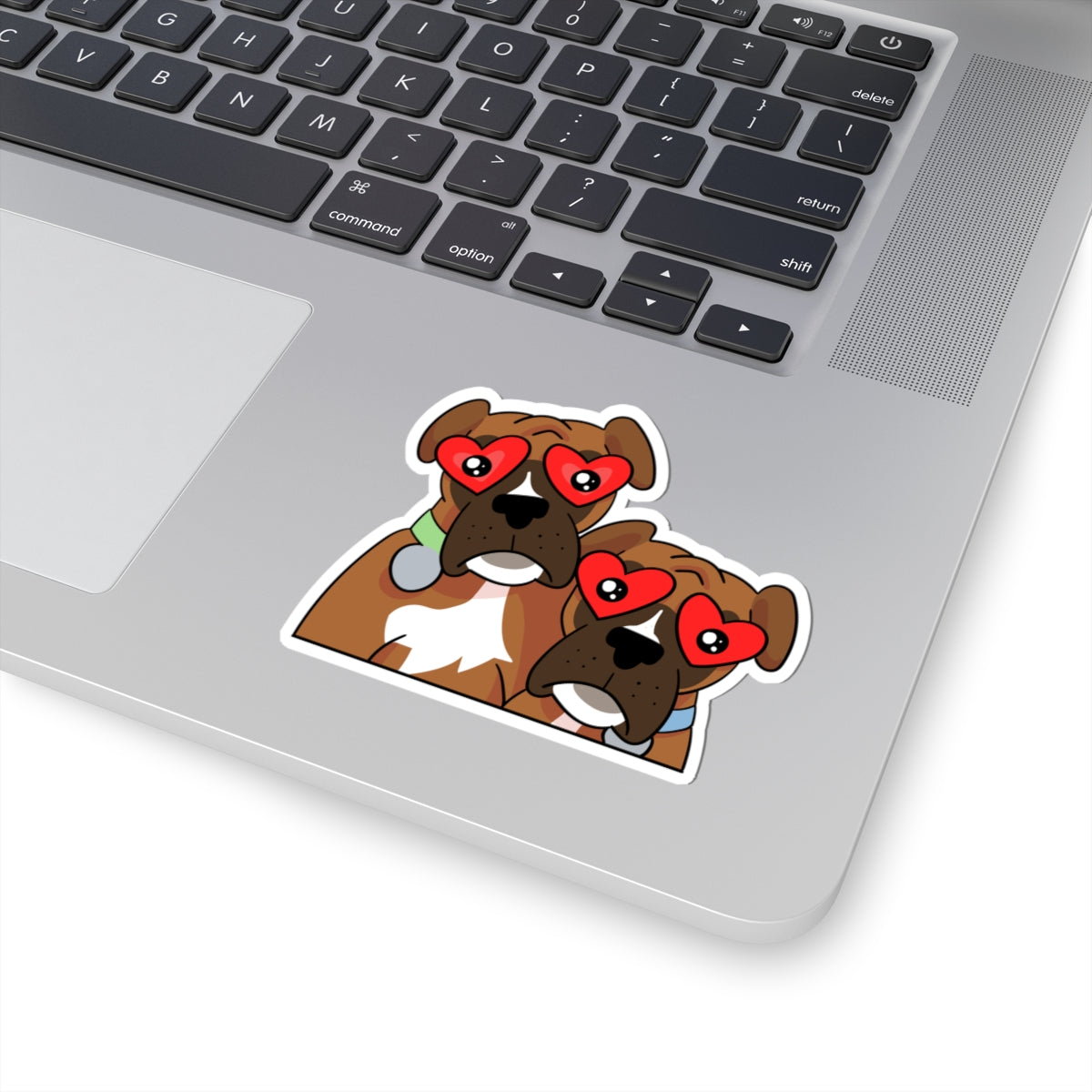 Boxer Love Sticker Kiss-Cut Durable Vinyl Decal, Cute Pet Love, Waterproof, Laptop Car Decor