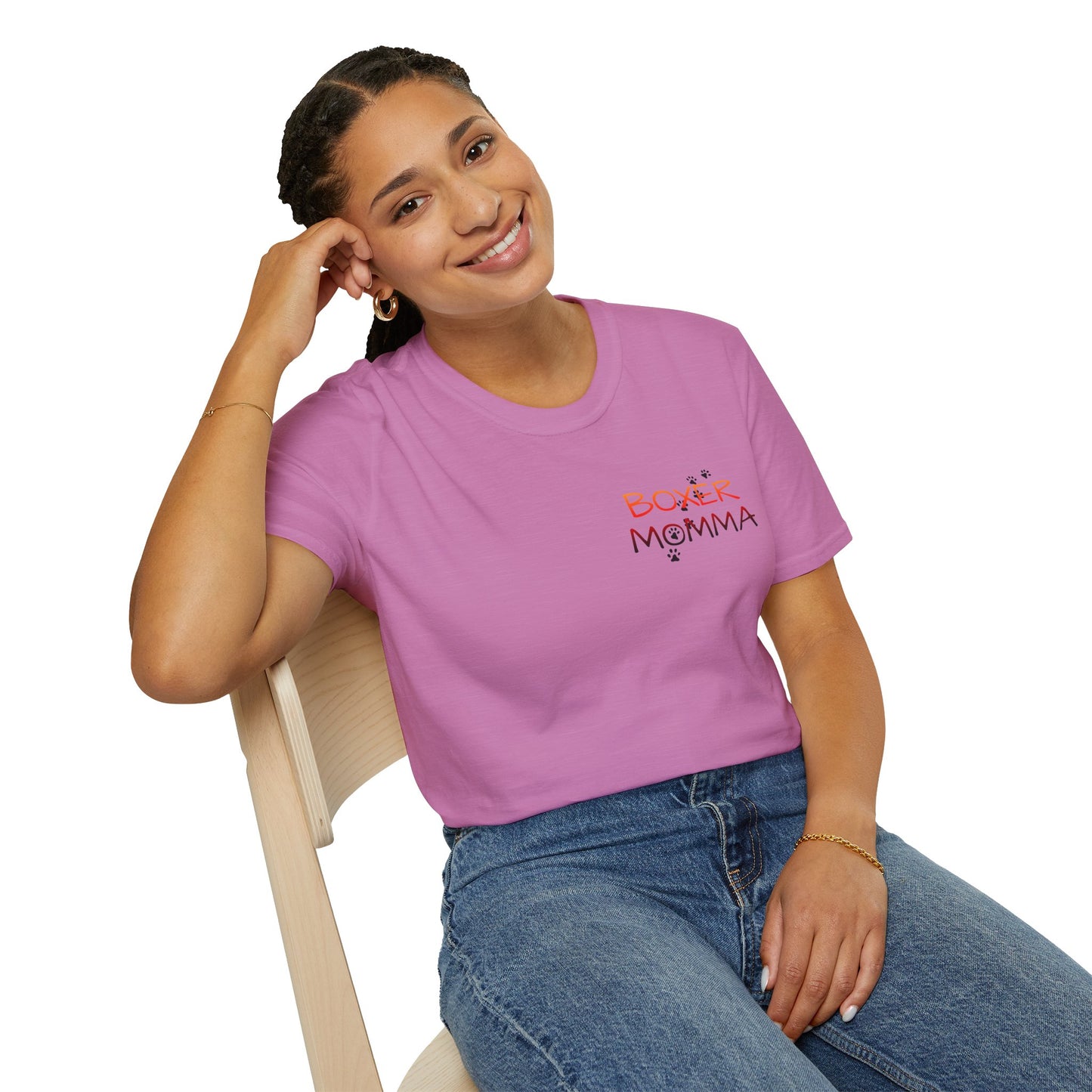 Unisex Boxer Momma T-Shirt - Softstyle Cotton Tee, Dog Lover Gift, Casual Fit, Pet Mom Shirt, Comfortable & Durable