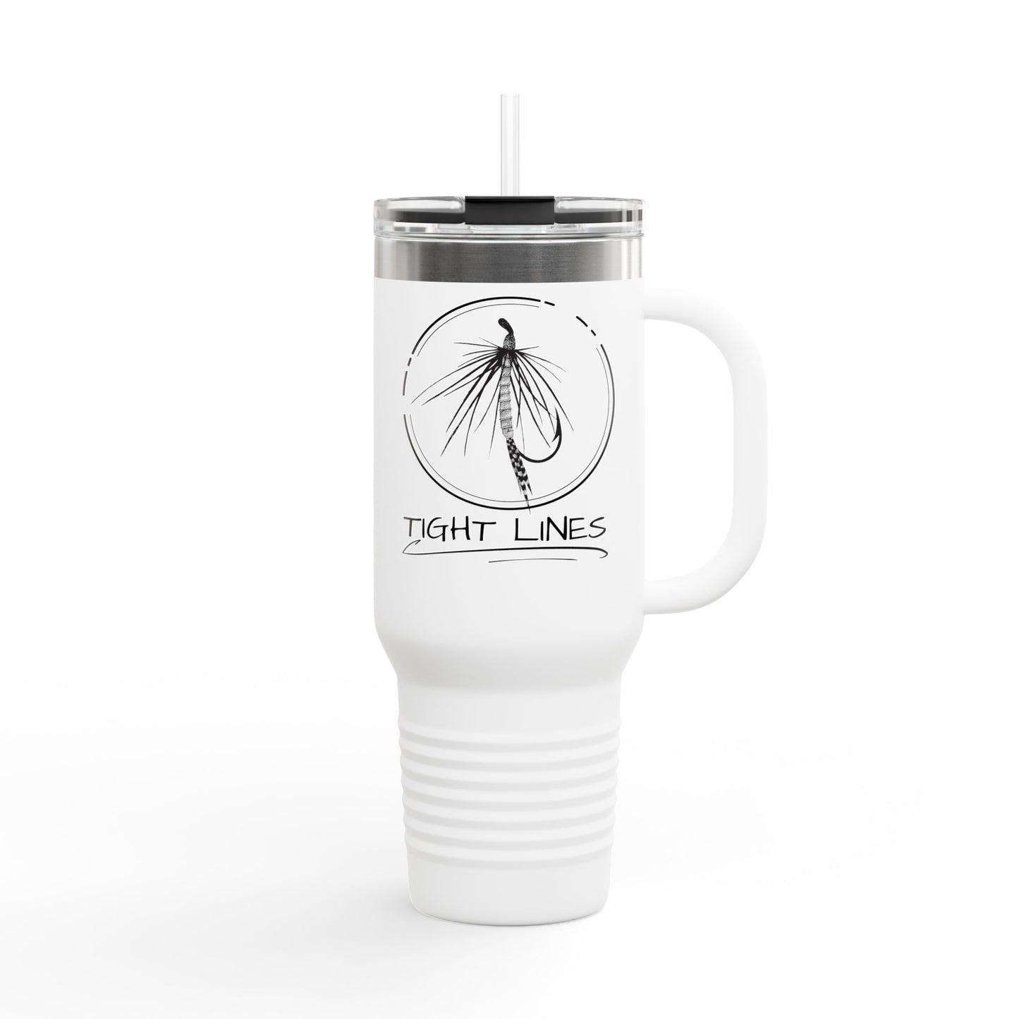 Tight Lines Insulated 40oz Tumbler, Outdoor Adventure Mug, Perfect for Fishing Enthusiasts, Personalized Camping Cup, Fishing Theme