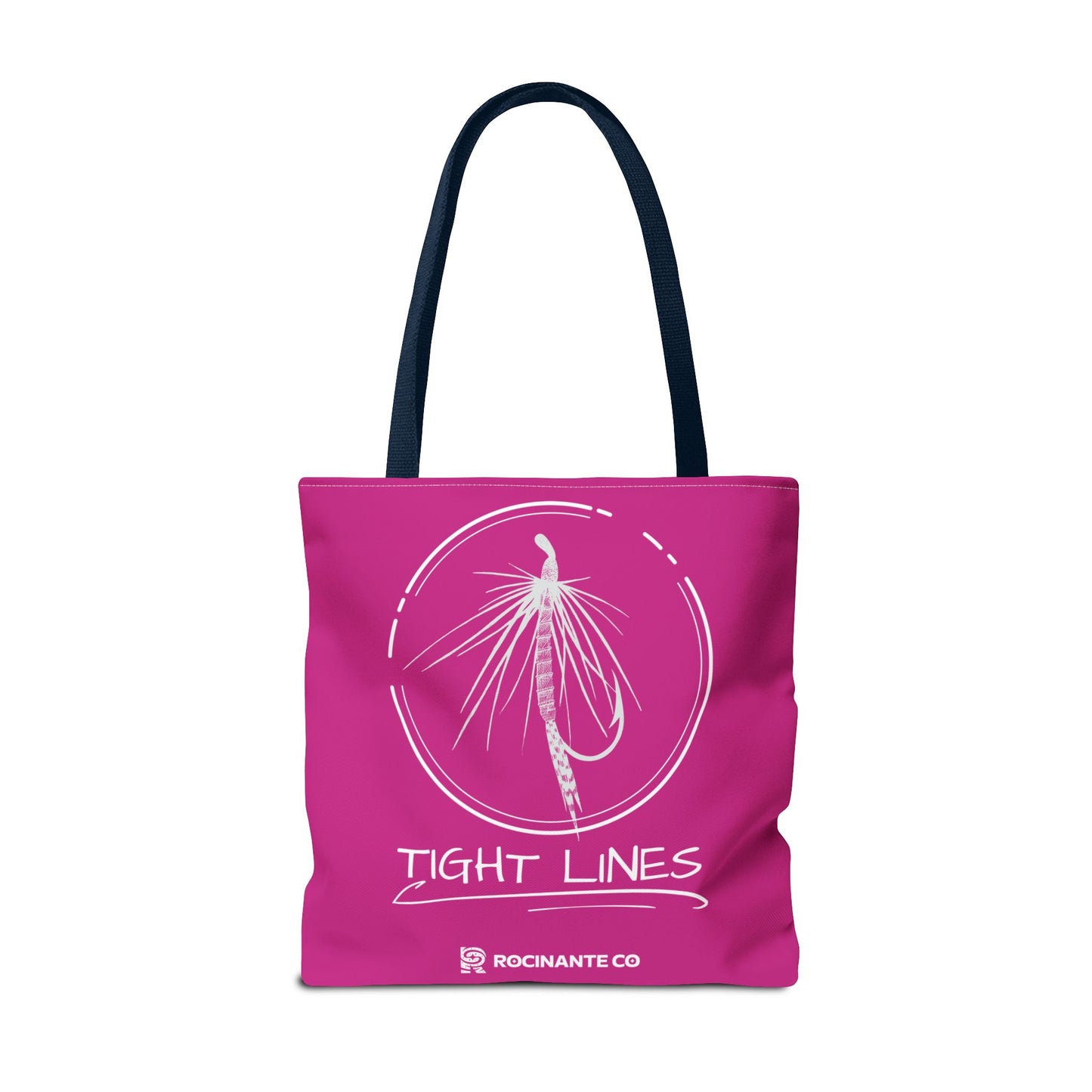 Pink Tight Lines Tote Bag, Fishing Canvas Tote Lightweight Durable Beach Market Bag