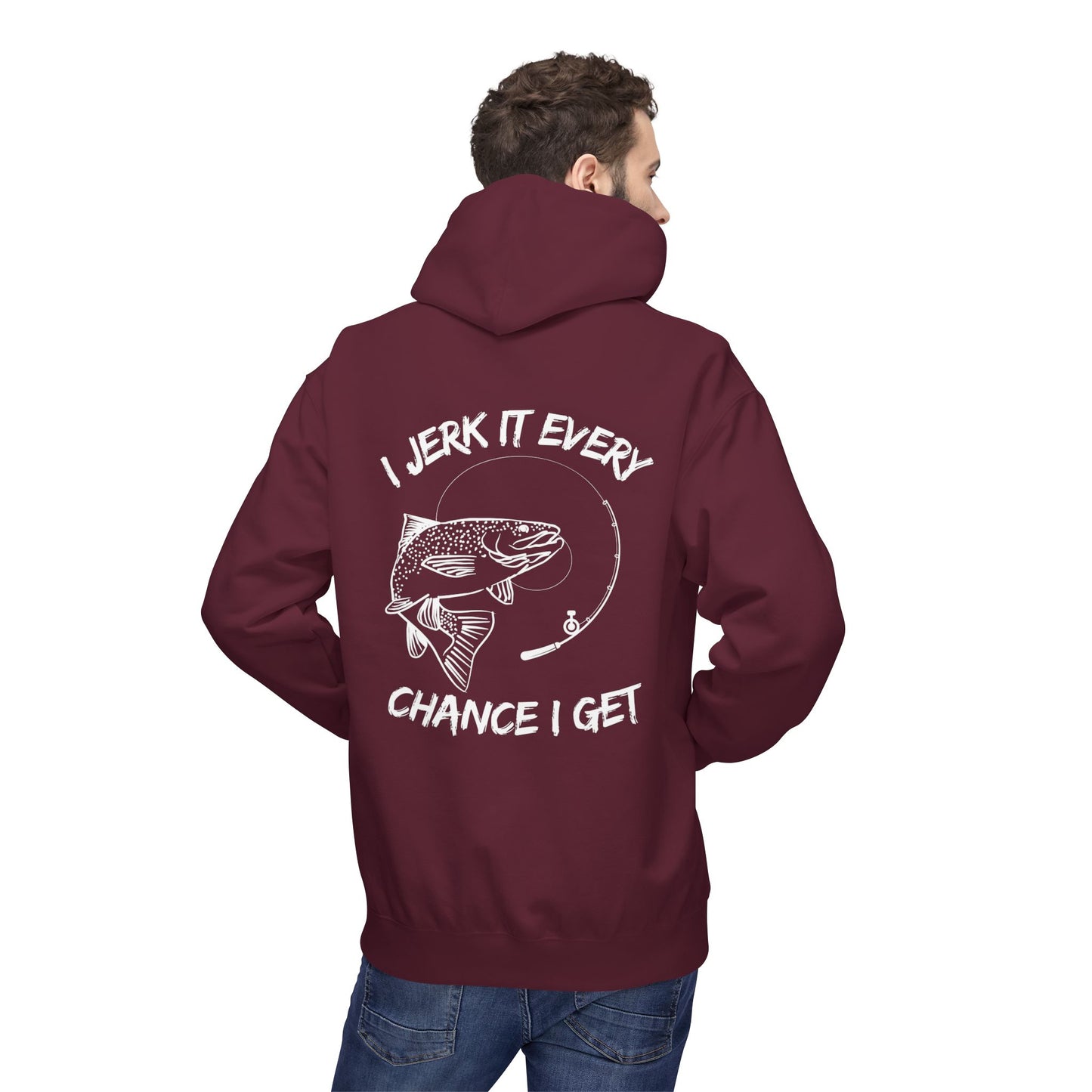 Jerk It Hoodie, Unisex Fisherman's Apparel, Funny Gift for Anglers, Outdoor Hoodie, Perfect for Fishing Trips