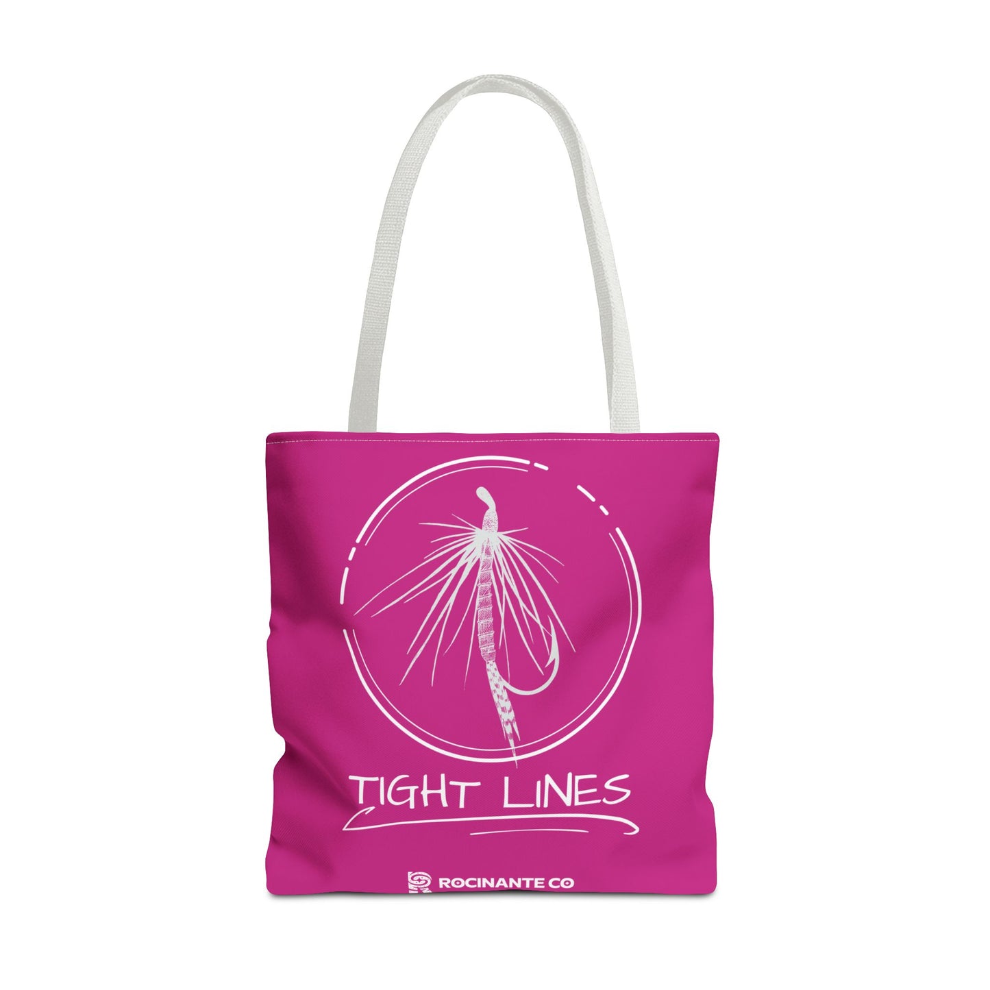 Pink Tight Lines Tote Bag, Fishing Canvas Tote Lightweight Durable Beach Market Bag