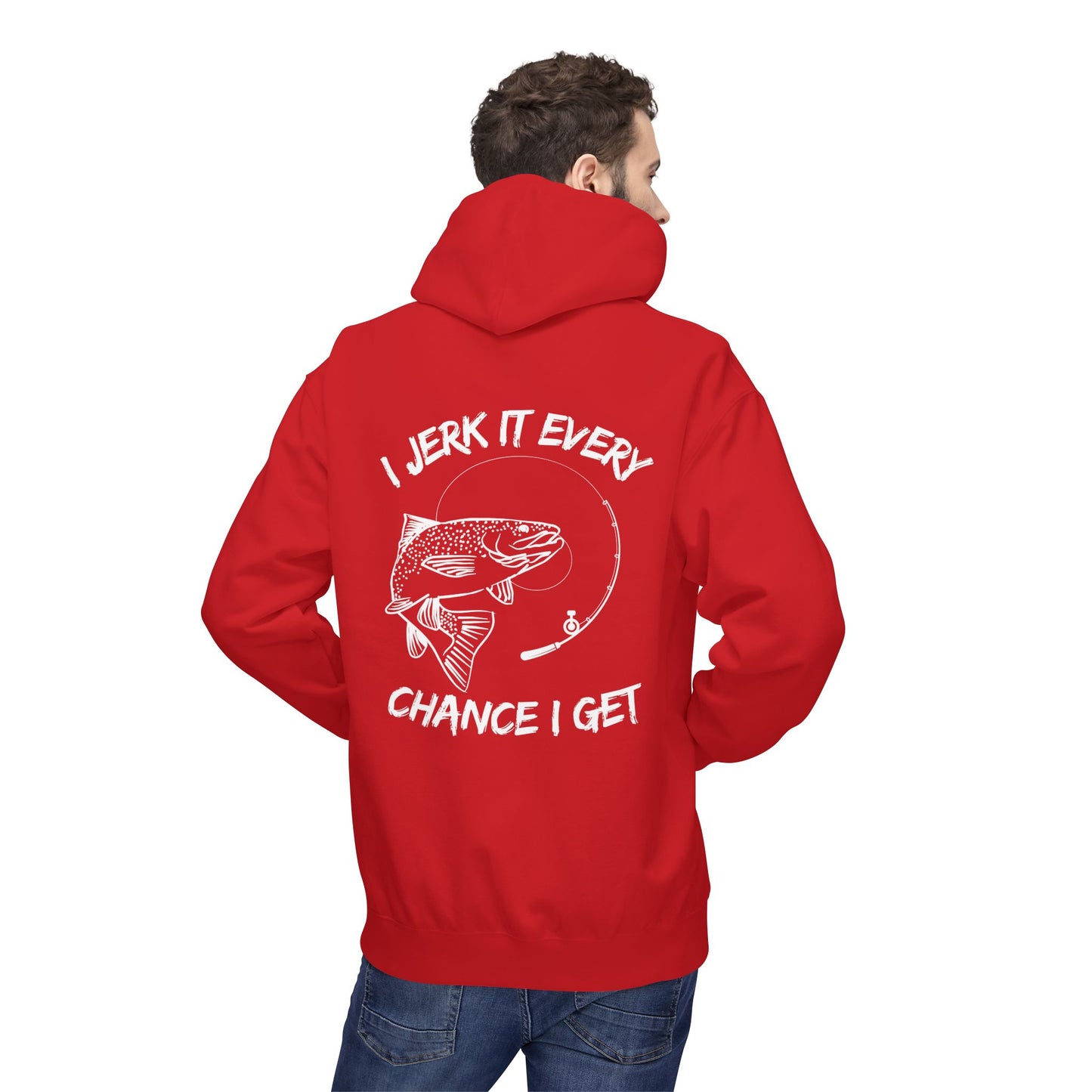 Jerk It Hoodie, Unisex Fisherman's Apparel, Funny Gift for Anglers, Outdoor Hoodie, Perfect for Fishing Trips