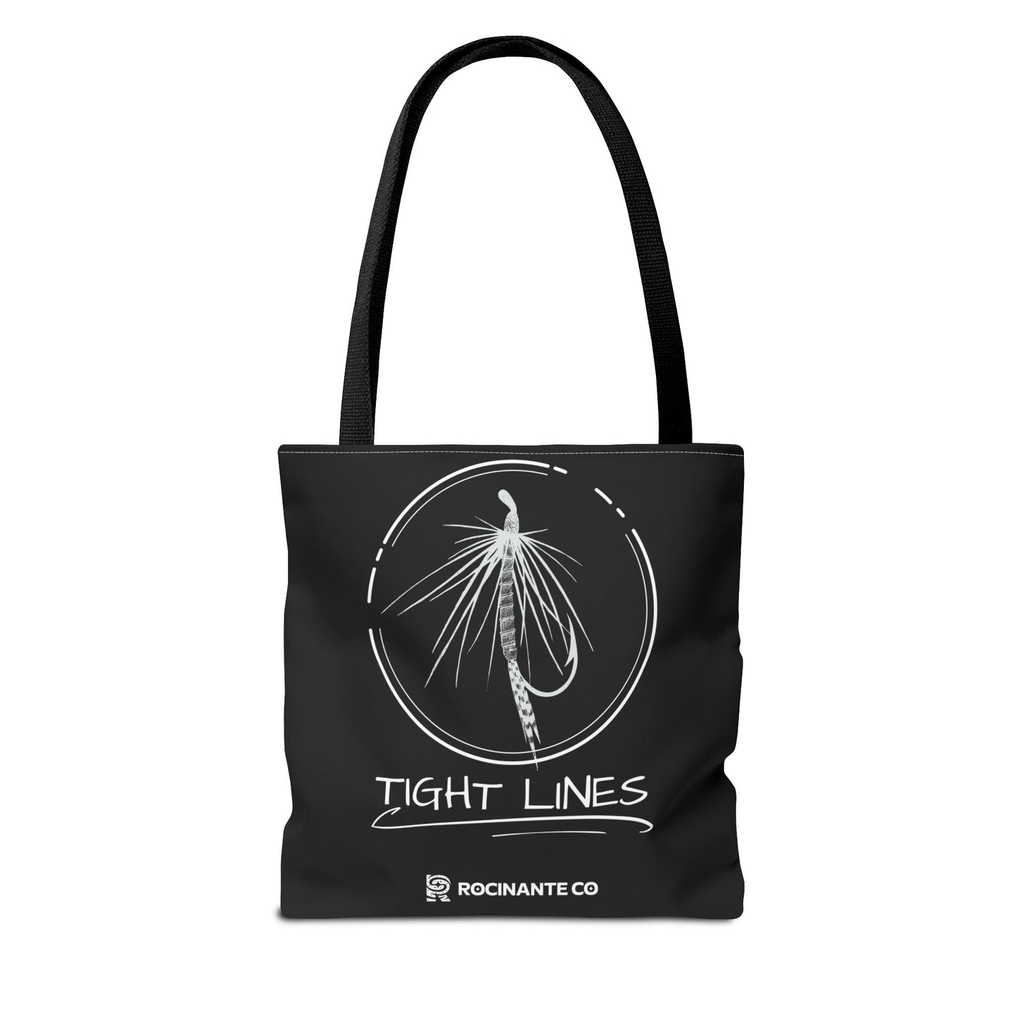 Tight Lines Tote Bag Black, Durable Fishing Tote with Spacious Design & Comfortable Handles for Outdoor Adventures