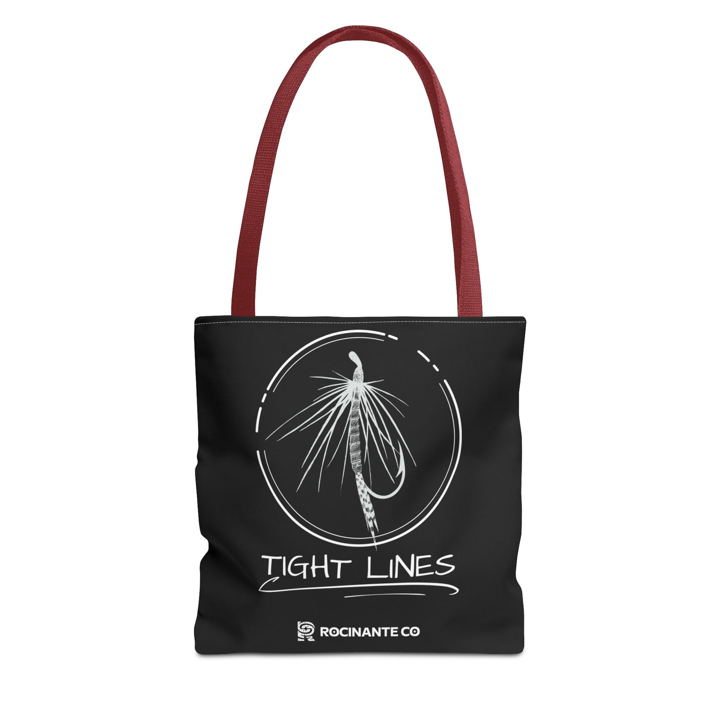 Tight Lines Tote Bag Black, Durable Fishing Tote with Spacious Design & Comfortable Handles for Outdoor Adventures