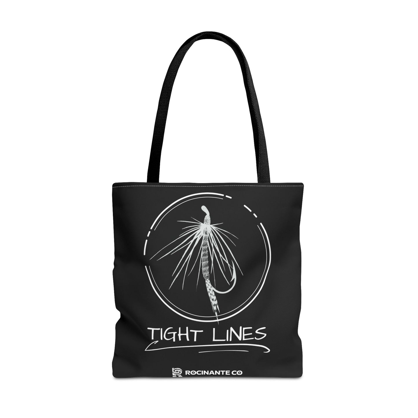 Tight Lines Tote Bag Black, Durable Fishing Tote with Spacious Design & Comfortable Handles for Outdoor Adventures