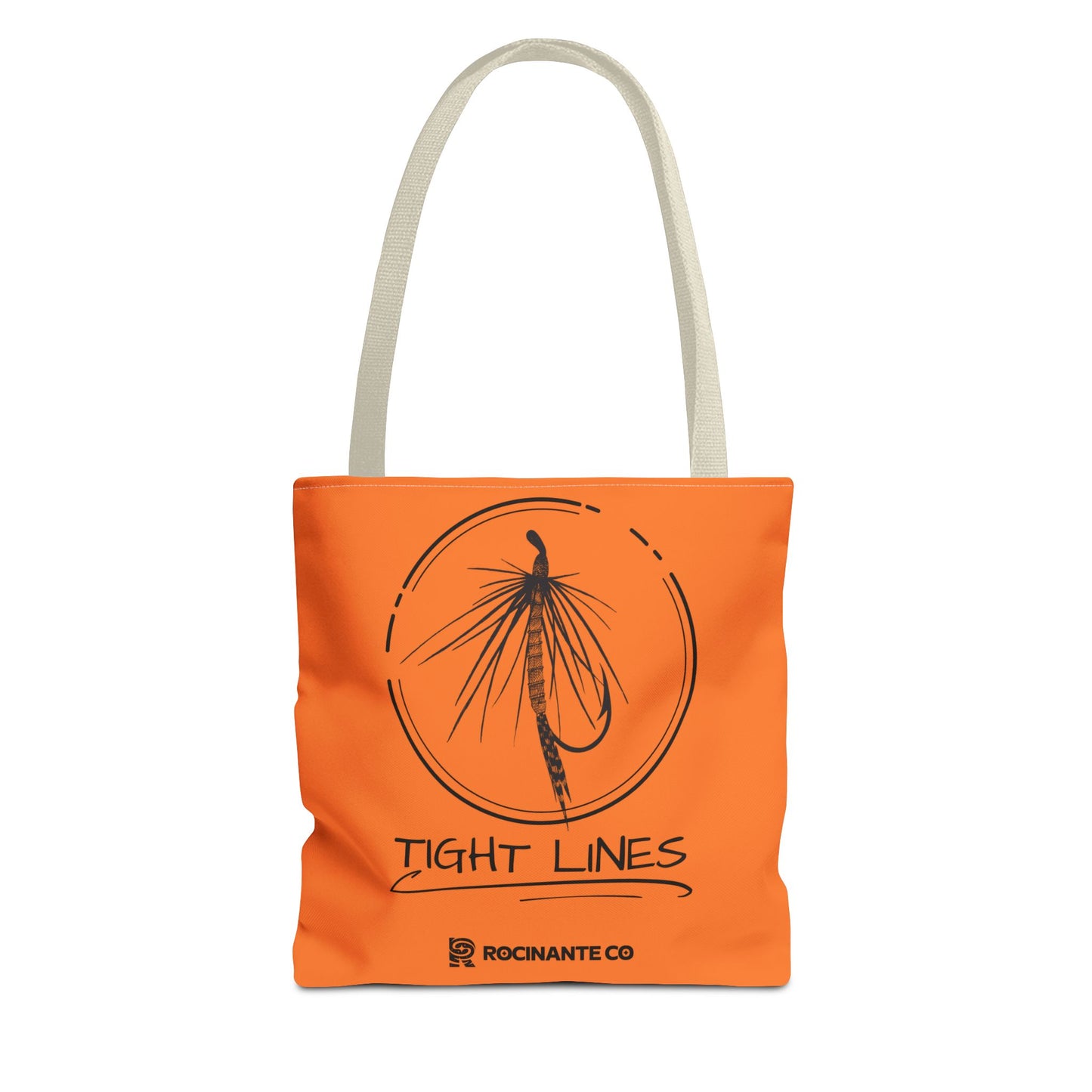 Tight Lines Tote Bag Orange, Durable Canvas Fishing, Beach, Market, Lightweight Reusable Grocery Bag, Outdoor Adventure Gift