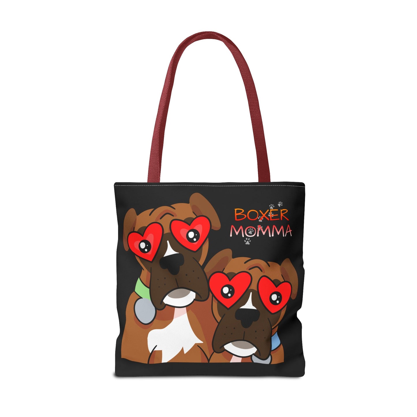 Boxer Momma Tote Bag Black - Durable Canvas Shoulder Bag for Dog Lovers, Spacious Everyday Carry, Pet Mom Gift