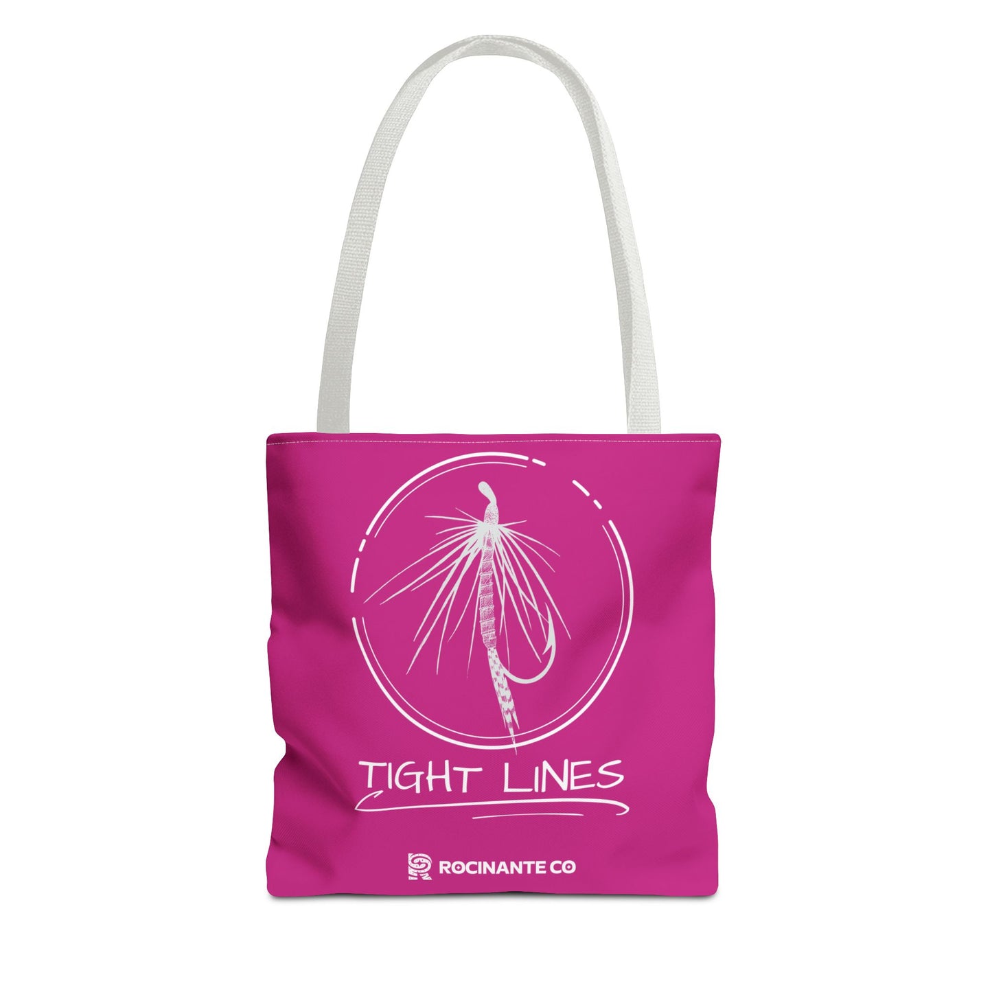 Pink Tight Lines Tote Bag, Fishing Canvas Tote Lightweight Durable Beach Market Bag
