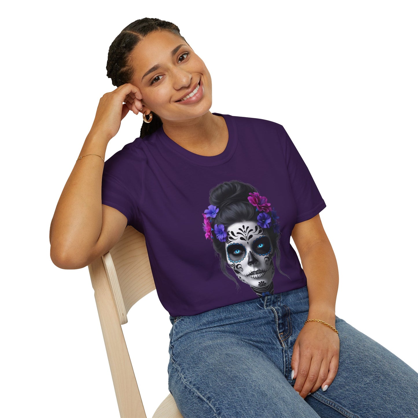 Day of the Dead T-Shirt, Skull Graphic Tee, Unisex Casual Shirt, Halloween Apparel, Festival Clothing, Gift for Her