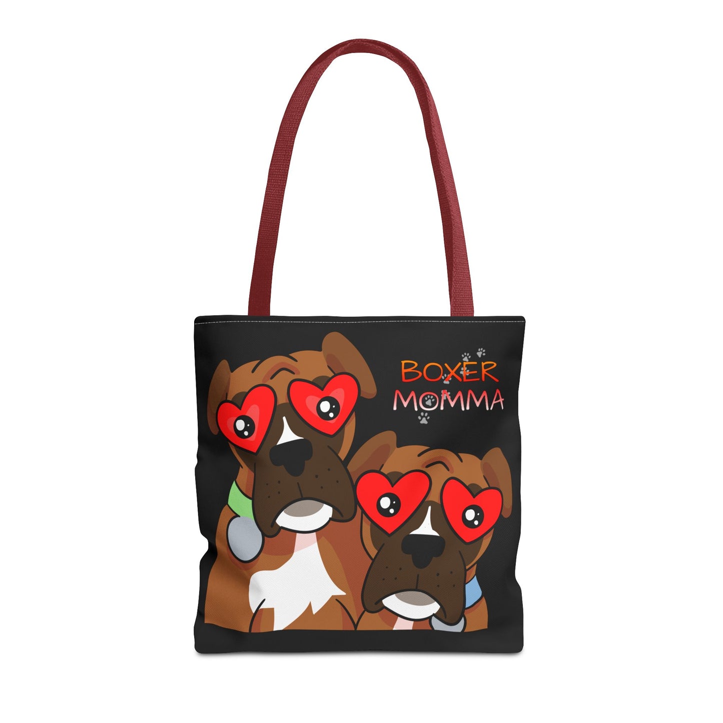Boxer Momma Tote Bag Black - Durable Canvas Shoulder Bag for Dog Lovers, Spacious Everyday Carry, Pet Mom Gift