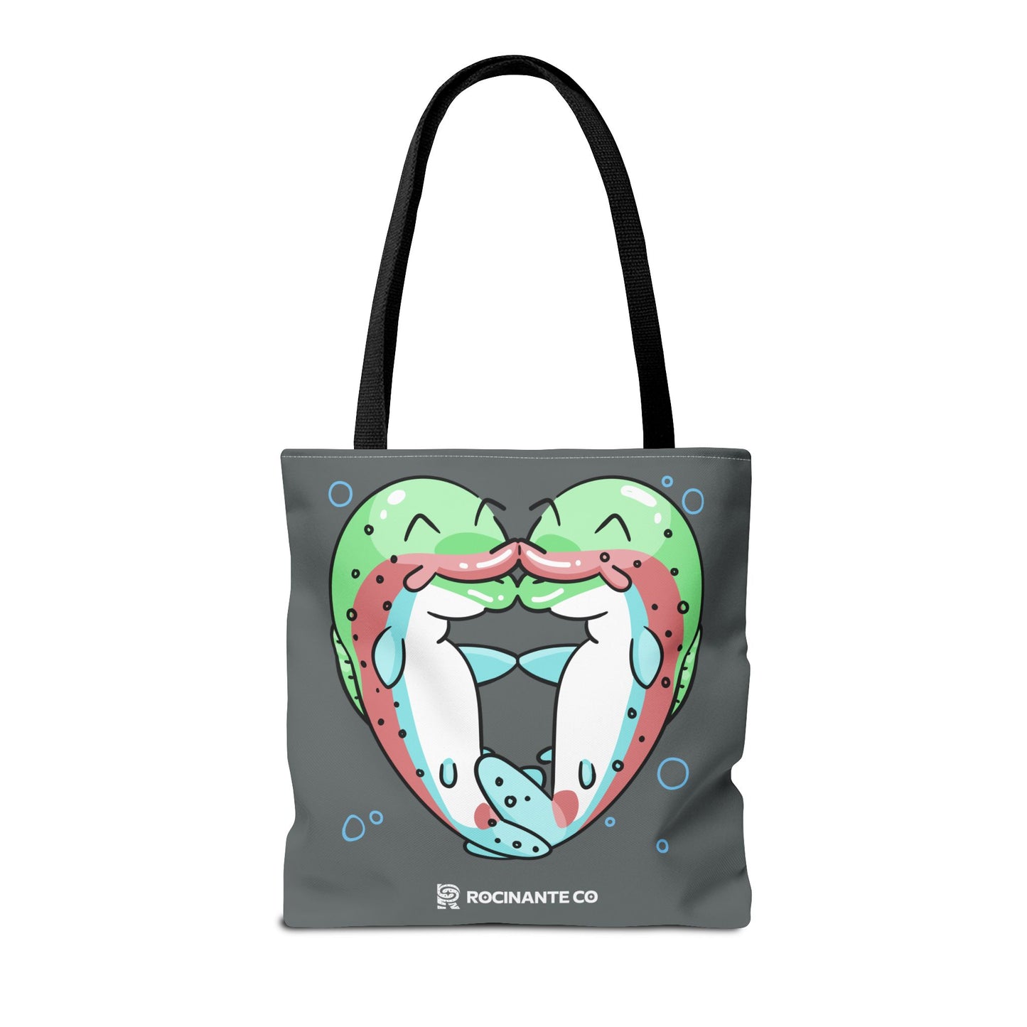Trout Heart Tote Bag Grey - Eco-Friendly Reusable Shopper, Durable Canvas Carryall for Everyday Use & Gift Idea