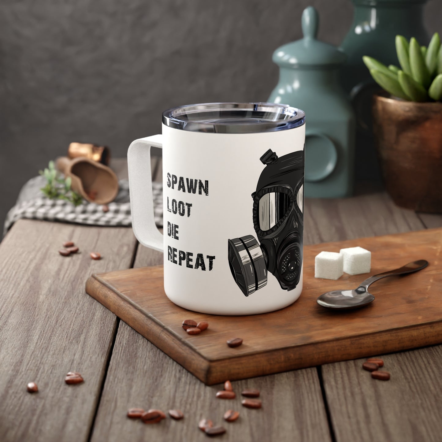 Spawn Loot Die Repeat Mug-Gaming Tumbler 10oz, Unique Gift for Open World Survival Fans & Gamers