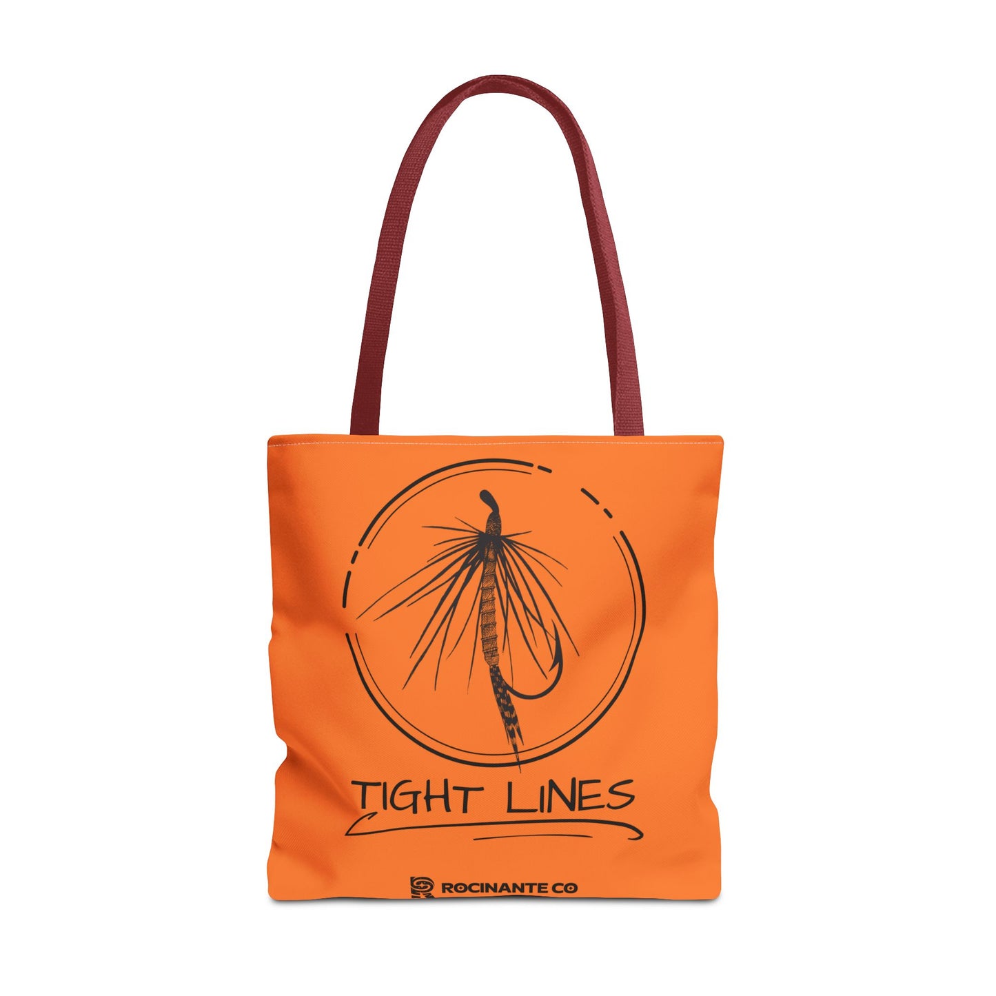 Tight Lines Tote Bag Orange, Durable Canvas Fishing, Beach, Market, Lightweight Reusable Grocery Bag, Outdoor Adventure Gift