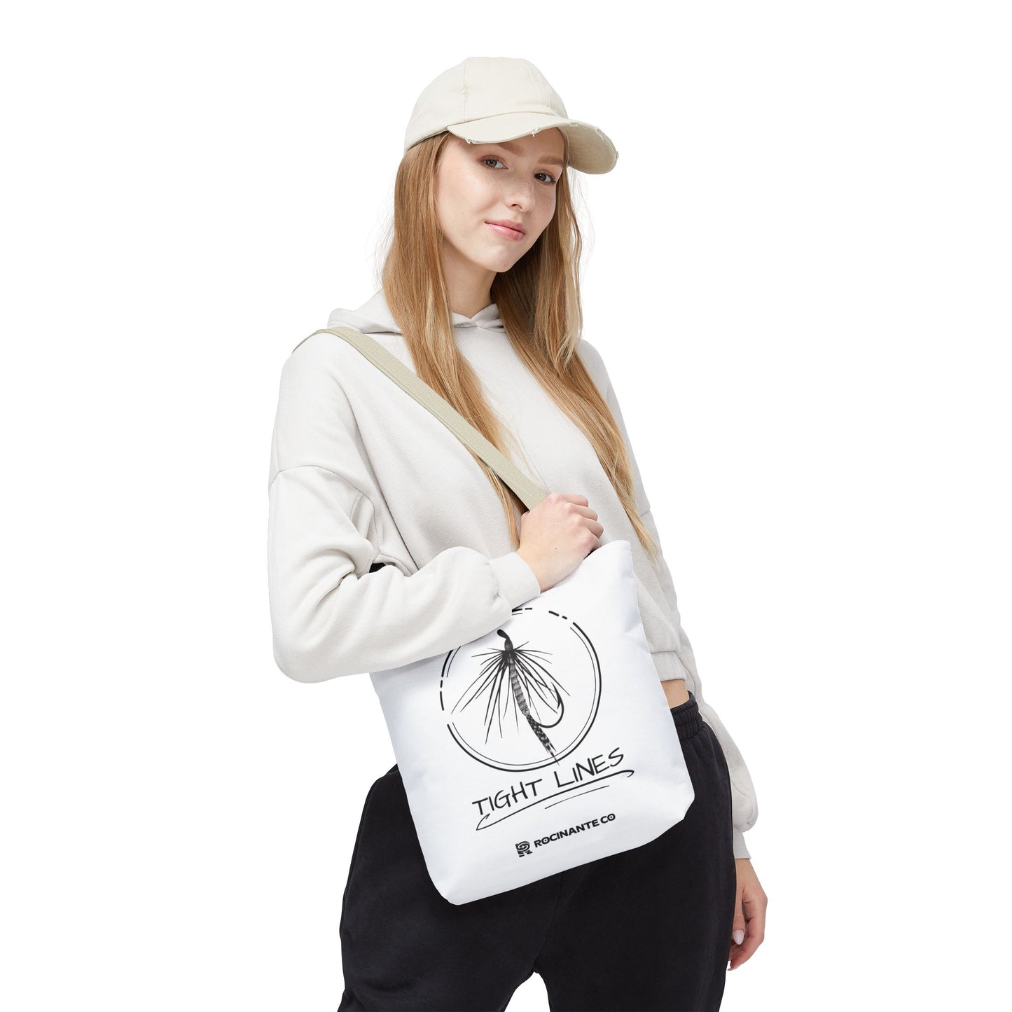 Tight Lines Tote Bag White | Durable Fishing Gift Bag with Stylish Print for Outdoor Enthusiasts & Everyday Use