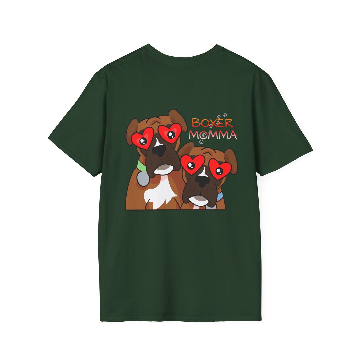 Unisex Boxer Momma T-Shirt - Softstyle Cotton Tee, Dog Lover Gift, Casual Fit, Pet Mom Shirt, Comfortable & Durable