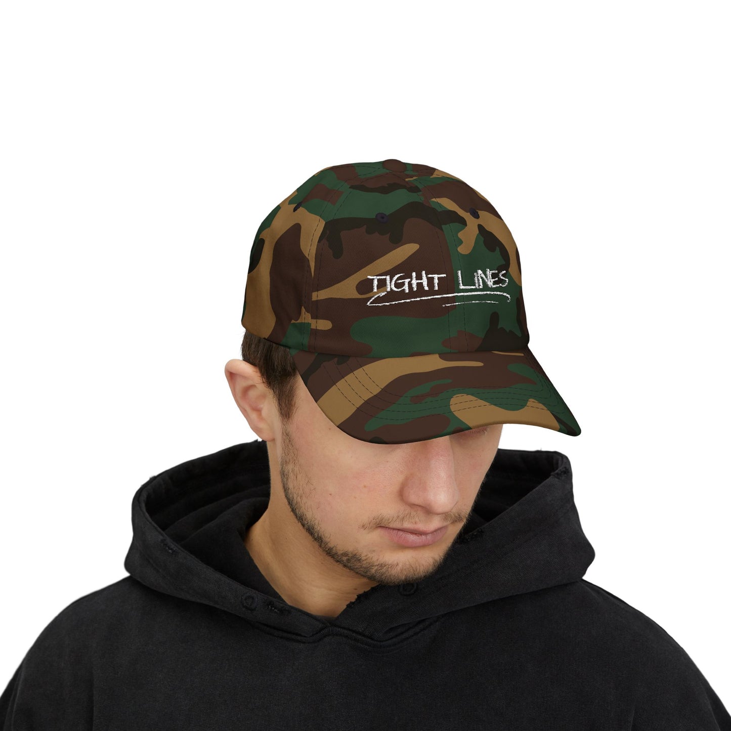Tight Lines Embroidered Hat (Light Logo)