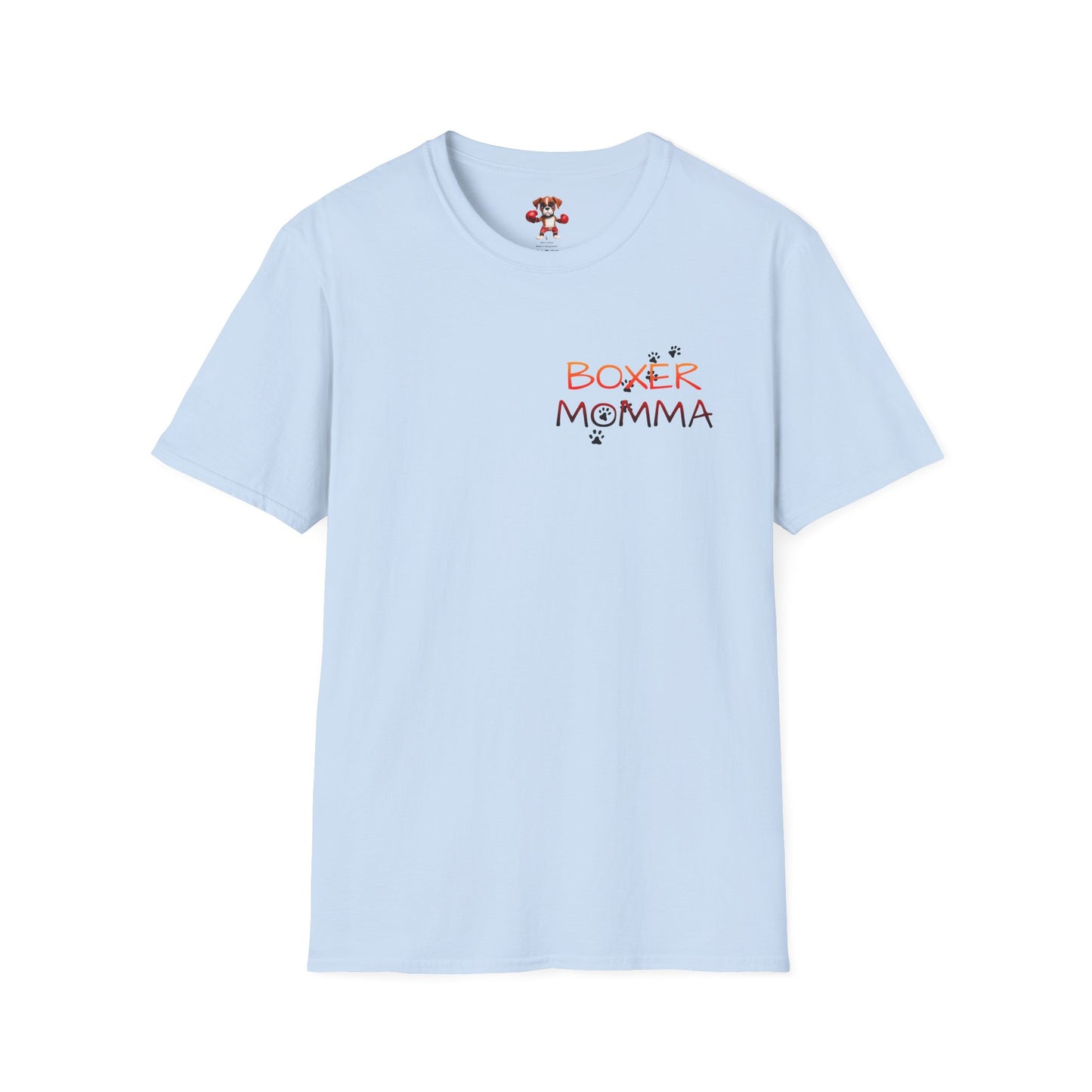 Unisex Boxer Momma T-Shirt - Softstyle Cotton Tee, Dog Lover Gift, Casual Fit, Pet Mom Shirt, Comfortable & Durable