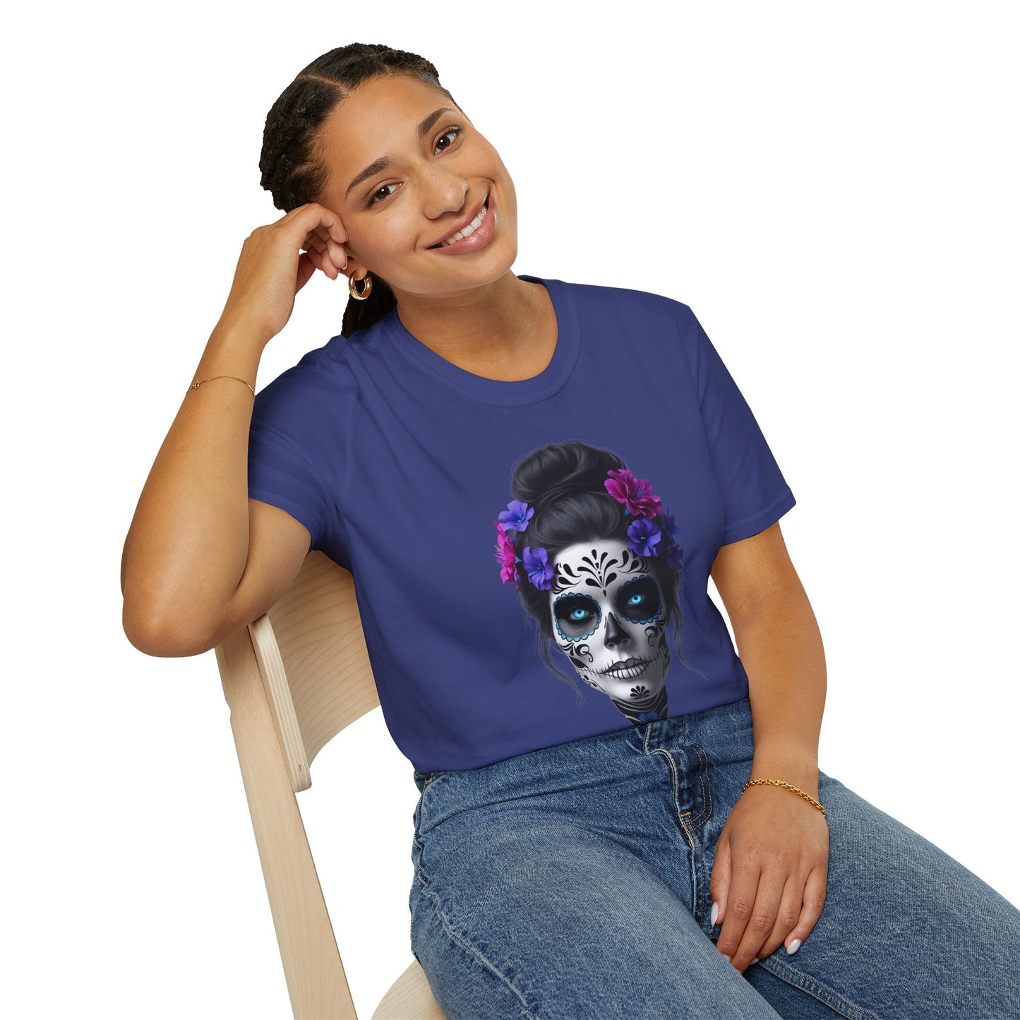 Day of the Dead T-Shirt, Skull Graphic Tee, Unisex Casual Shirt, Halloween Apparel, Festival Clothing, Gift for Her