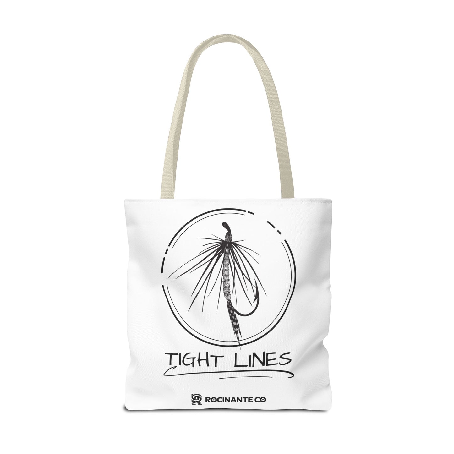 Tight Lines Tote Bag White | Durable Fishing Gift Bag with Stylish Print for Outdoor Enthusiasts & Everyday Use