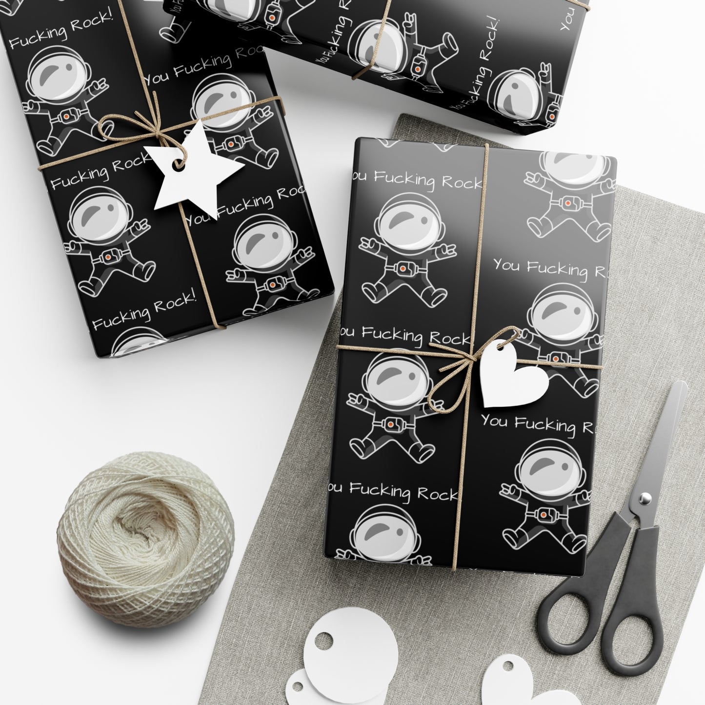 You Rock! Astronaut Gift Wrap Paper - Fun Wrapping for Birthdays, Holidays, Parties, Unique Gift Wrap