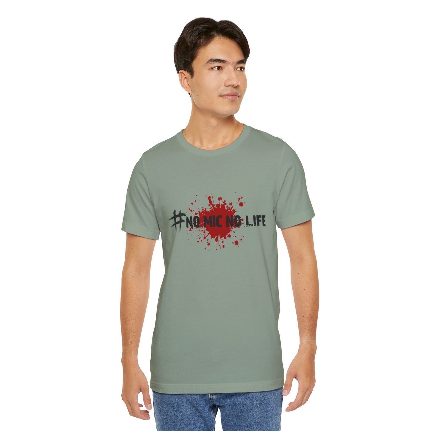 #No Mic No Life Unisex Tee, Fans of Zombie Culture, Graphic Tee for Casual Wear, Gamer Essentials, Zombie Apocalypse Survival Gear