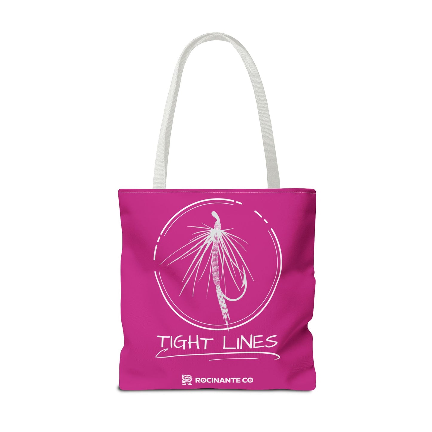 Pink Tight Lines Tote Bag, Fishing Canvas Tote Lightweight Durable Beach Market Bag