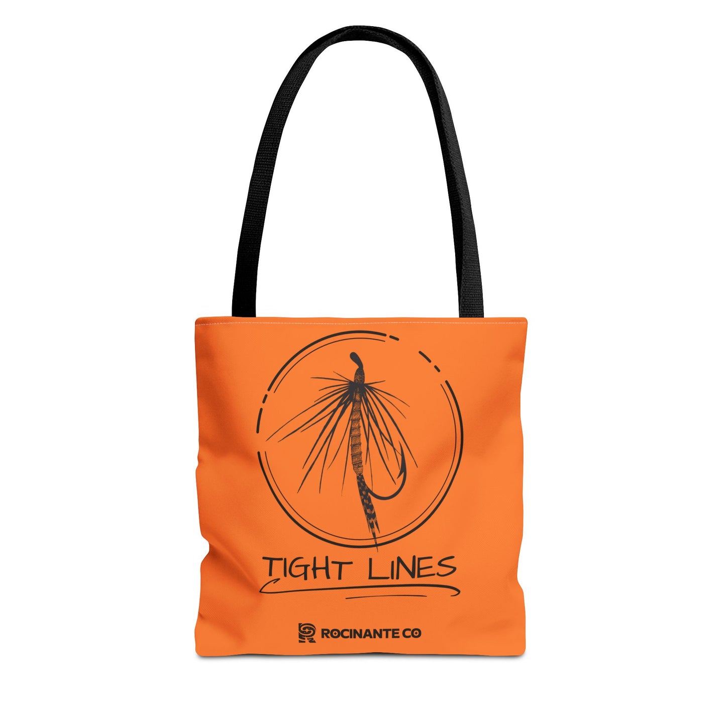 Tight Lines Tote Bag Orange, Durable Canvas Fishing, Beach, Market, Lightweight Reusable Grocery Bag, Outdoor Adventure Gift