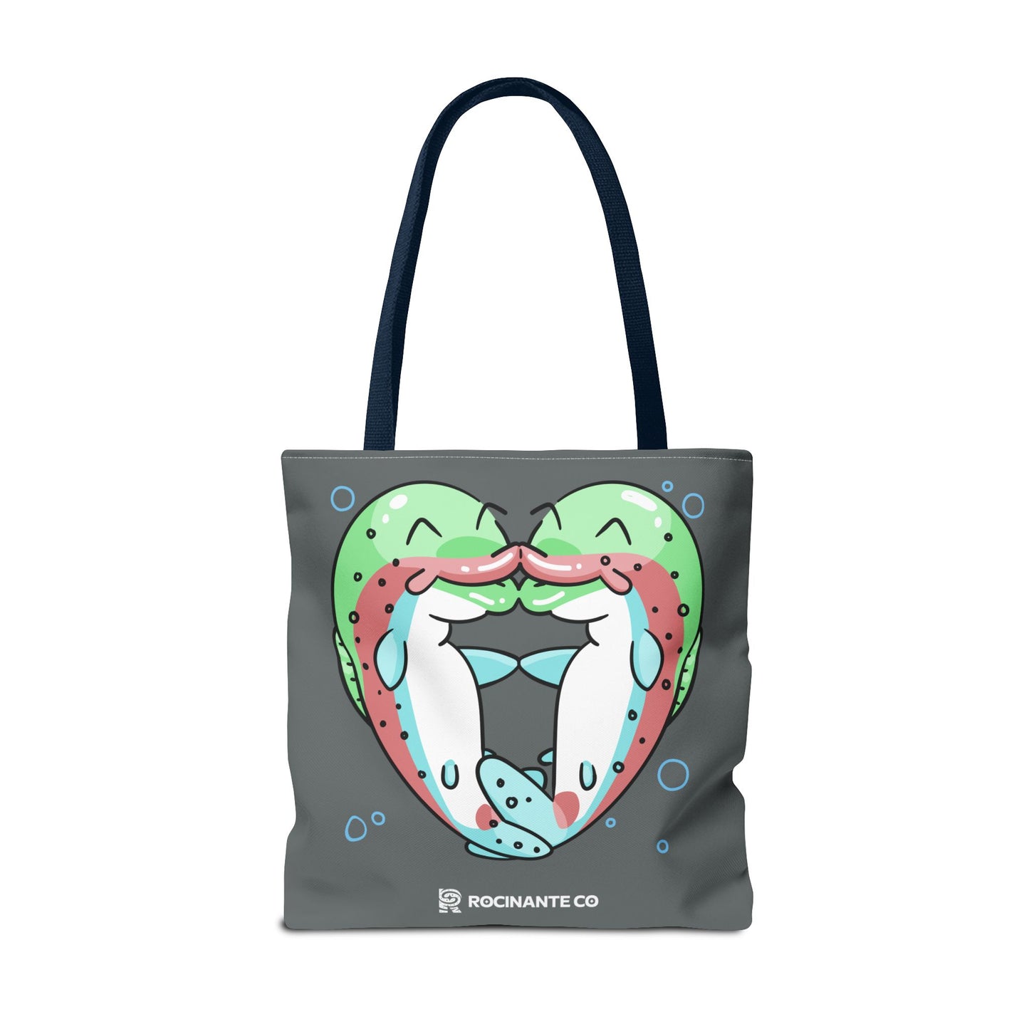 Trout Heart Tote Bag Grey - Eco-Friendly Reusable Shopper, Durable Canvas Carryall for Everyday Use & Gift Idea
