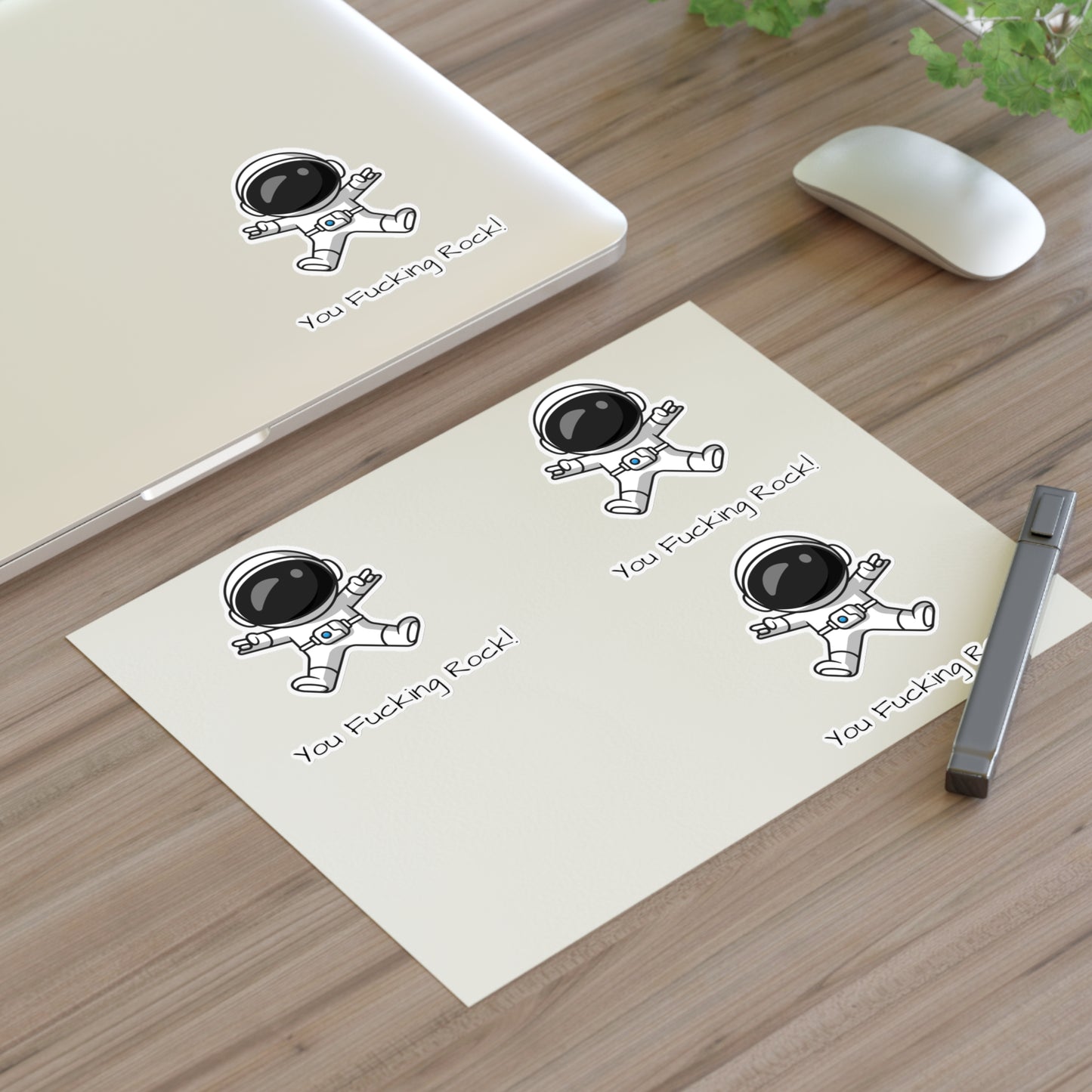 You Rock! Astronaut Motivation Sticker Sheets | Humor Stickers | Space-Themed Decor | Gifts & Party Favors