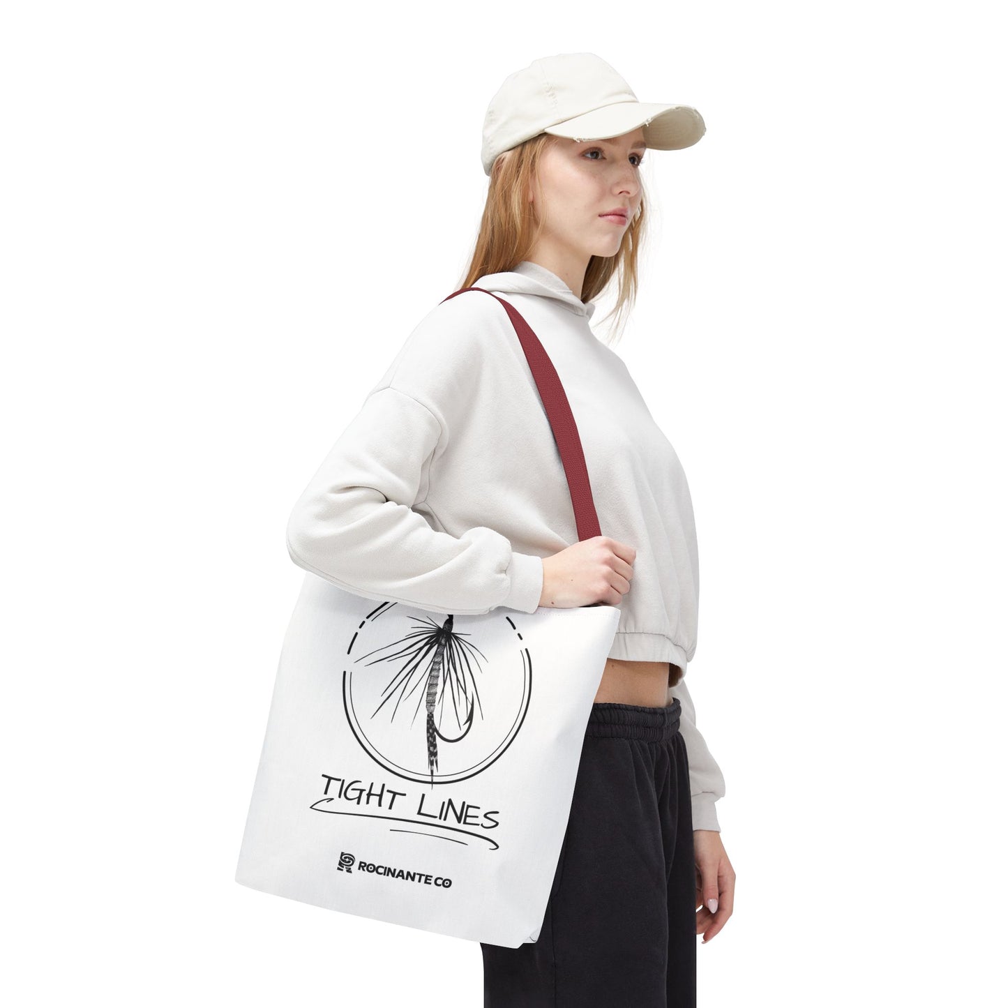Tight Lines Tote Bag White | Durable Fishing Gift Bag with Stylish Print for Outdoor Enthusiasts & Everyday Use