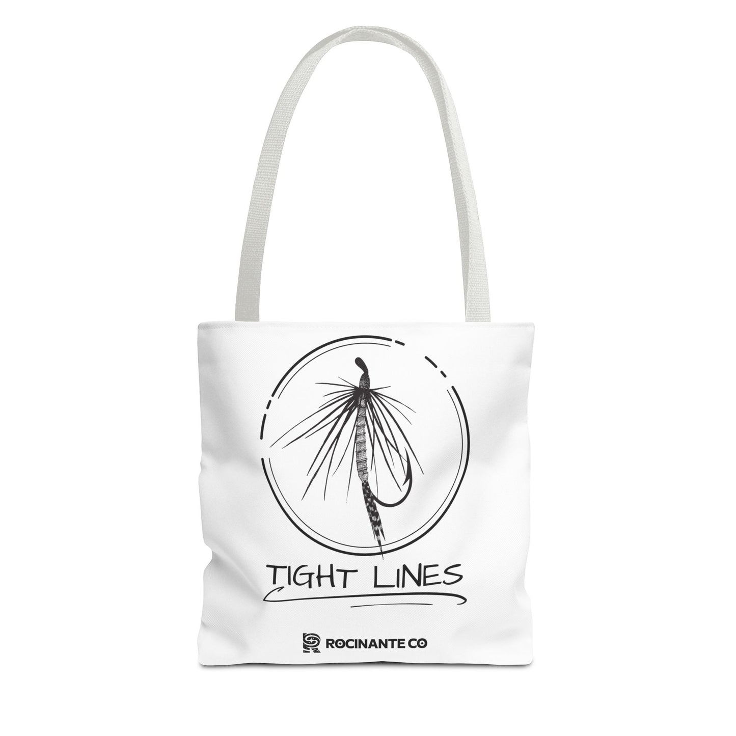 Tight Lines Tote Bag White | Durable Fishing Gift Bag with Stylish Print for Outdoor Enthusiasts & Everyday Use