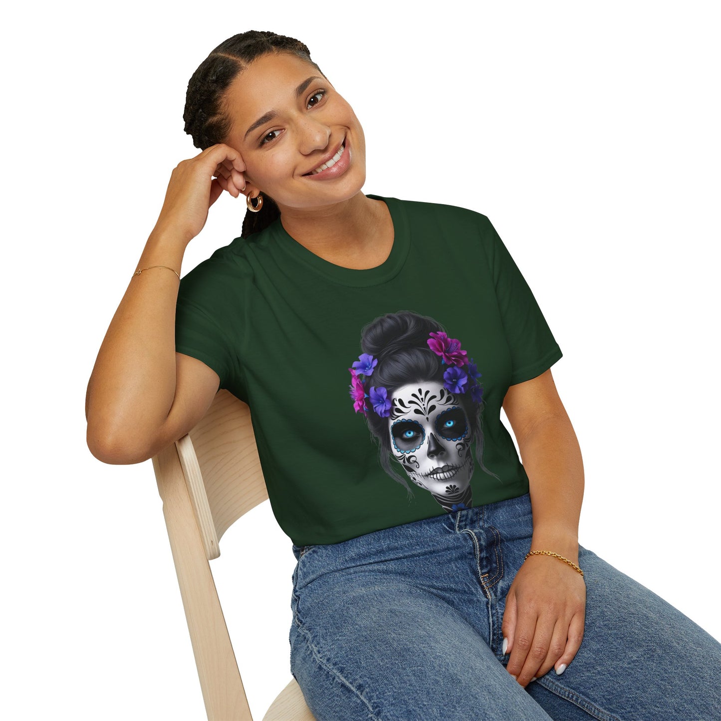 Day of the Dead T-Shirt, Skull Graphic Tee, Unisex Casual Shirt, Halloween Apparel, Festival Clothing, Gift for Her