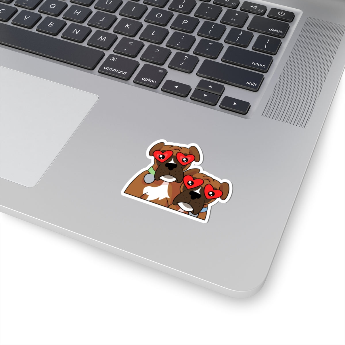 Boxer Love Sticker Kiss-Cut Durable Vinyl Decal, Cute Pet Love, Waterproof, Laptop Car Decor