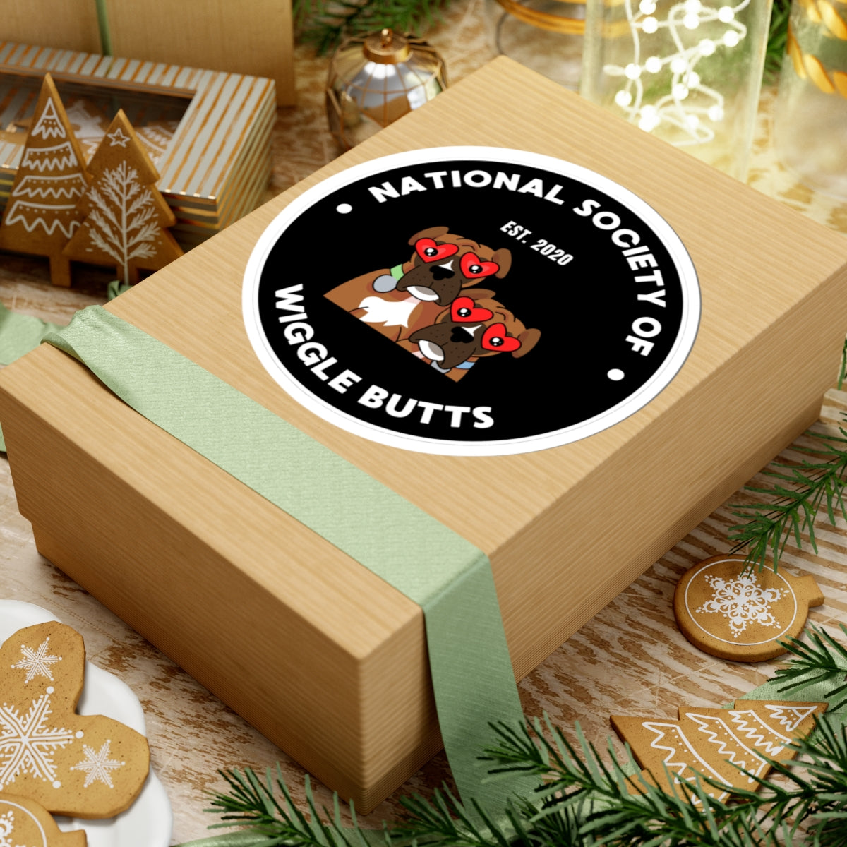 Wiggle Butt Society Black Sticker – Cute Dog Decal for Laptop, Water Bottle & Car Window Accessories