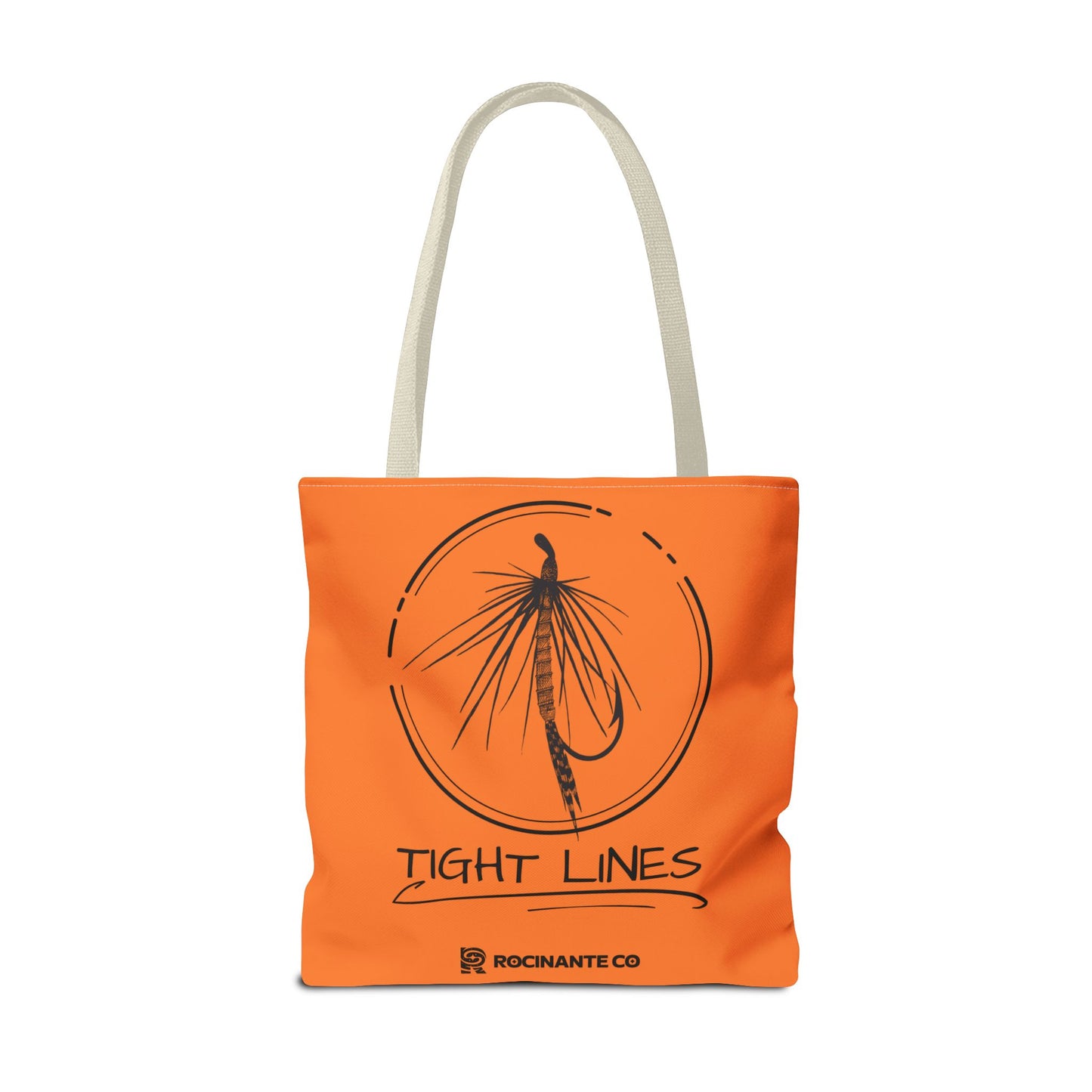 Tight Lines Tote Bag Orange, Durable Canvas Fishing, Beach, Market, Lightweight Reusable Grocery Bag, Outdoor Adventure Gift