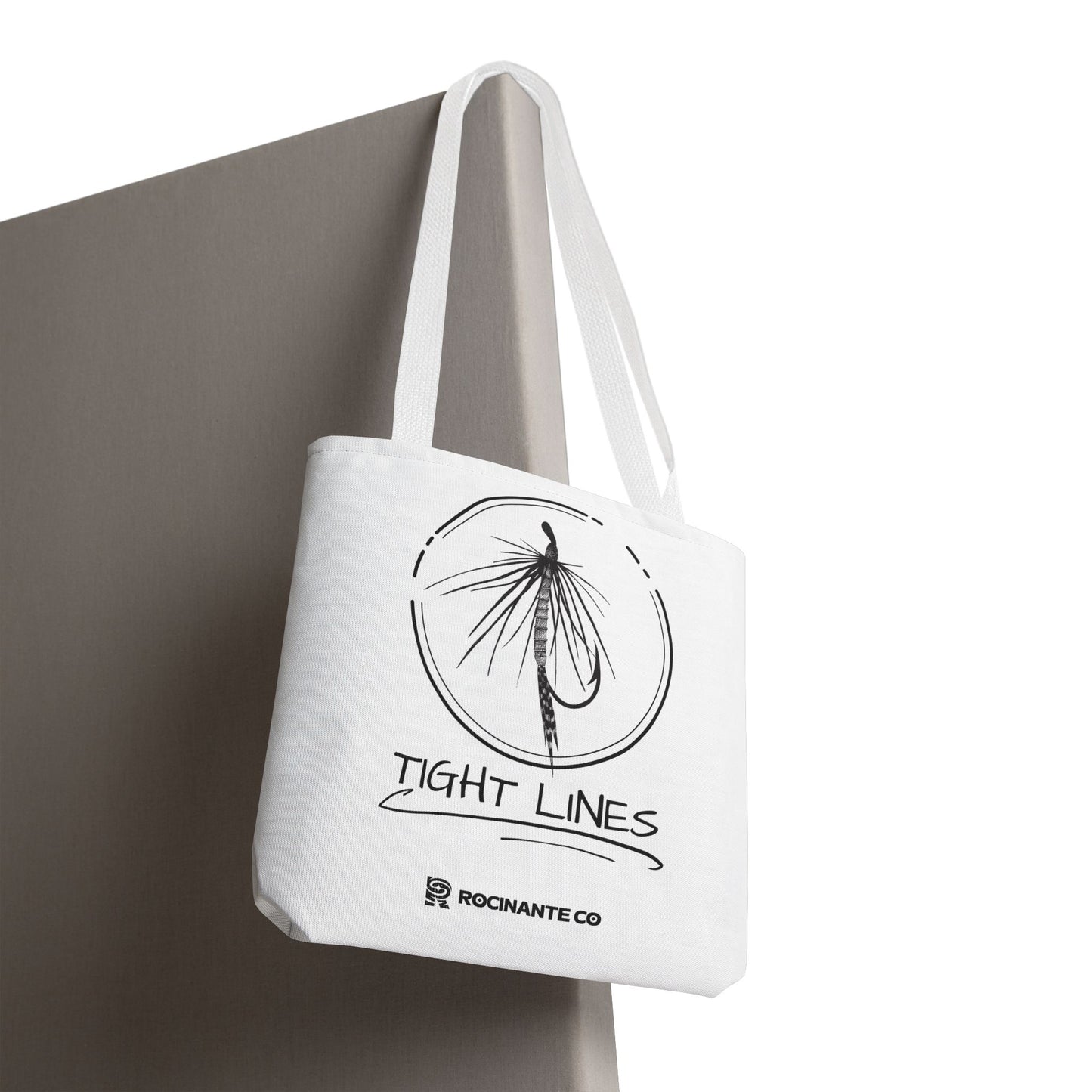 Tight Lines Tote Bag White | Durable Fishing Gift Bag with Stylish Print for Outdoor Enthusiasts & Everyday Use