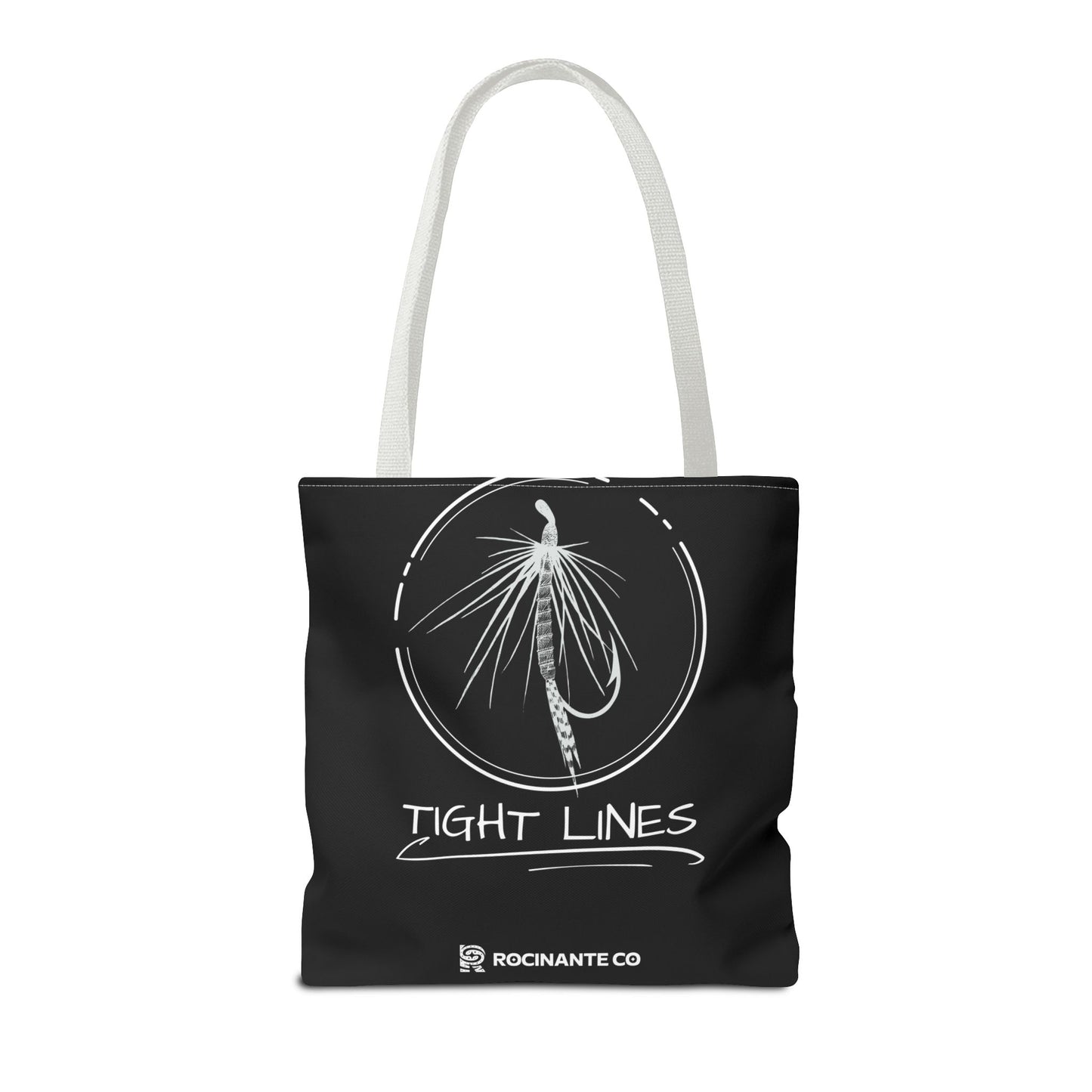 Tight Lines Tote Bag Black, Durable Fishing Tote with Spacious Design & Comfortable Handles for Outdoor Adventures