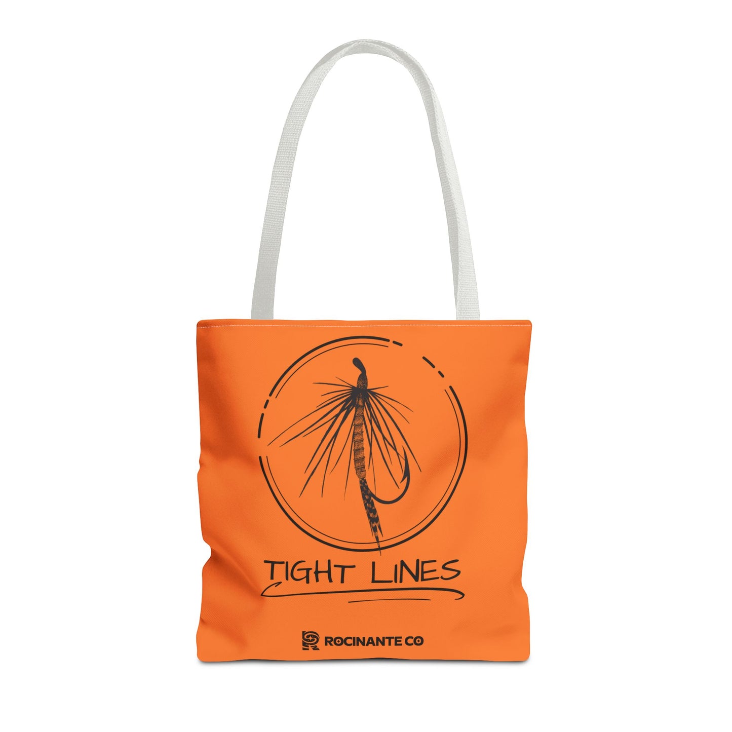 Tight Lines Tote Bag Orange, Durable Canvas Fishing, Beach, Market, Lightweight Reusable Grocery Bag, Outdoor Adventure Gift