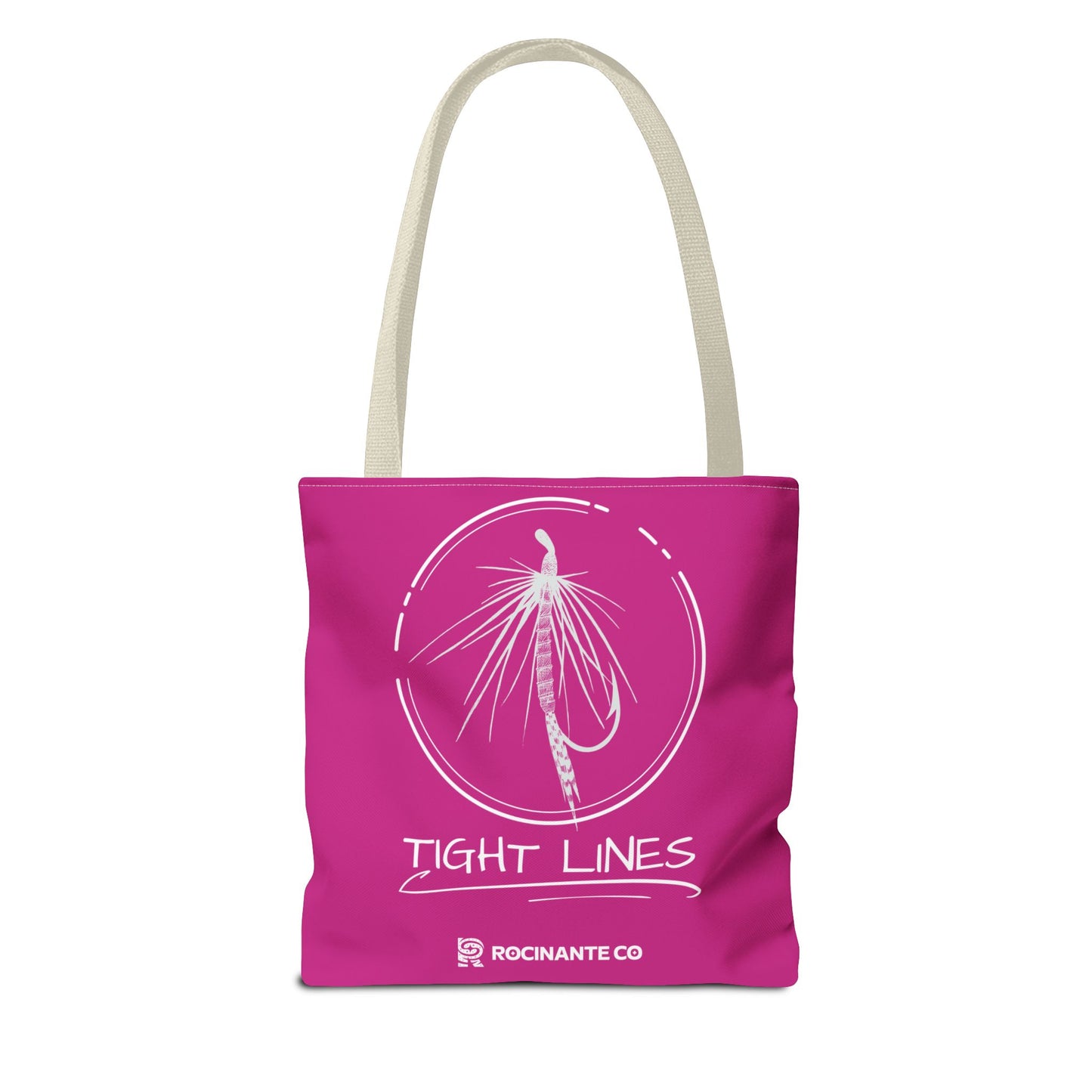 Pink Tight Lines Tote Bag, Fishing Canvas Tote Lightweight Durable Beach Market Bag