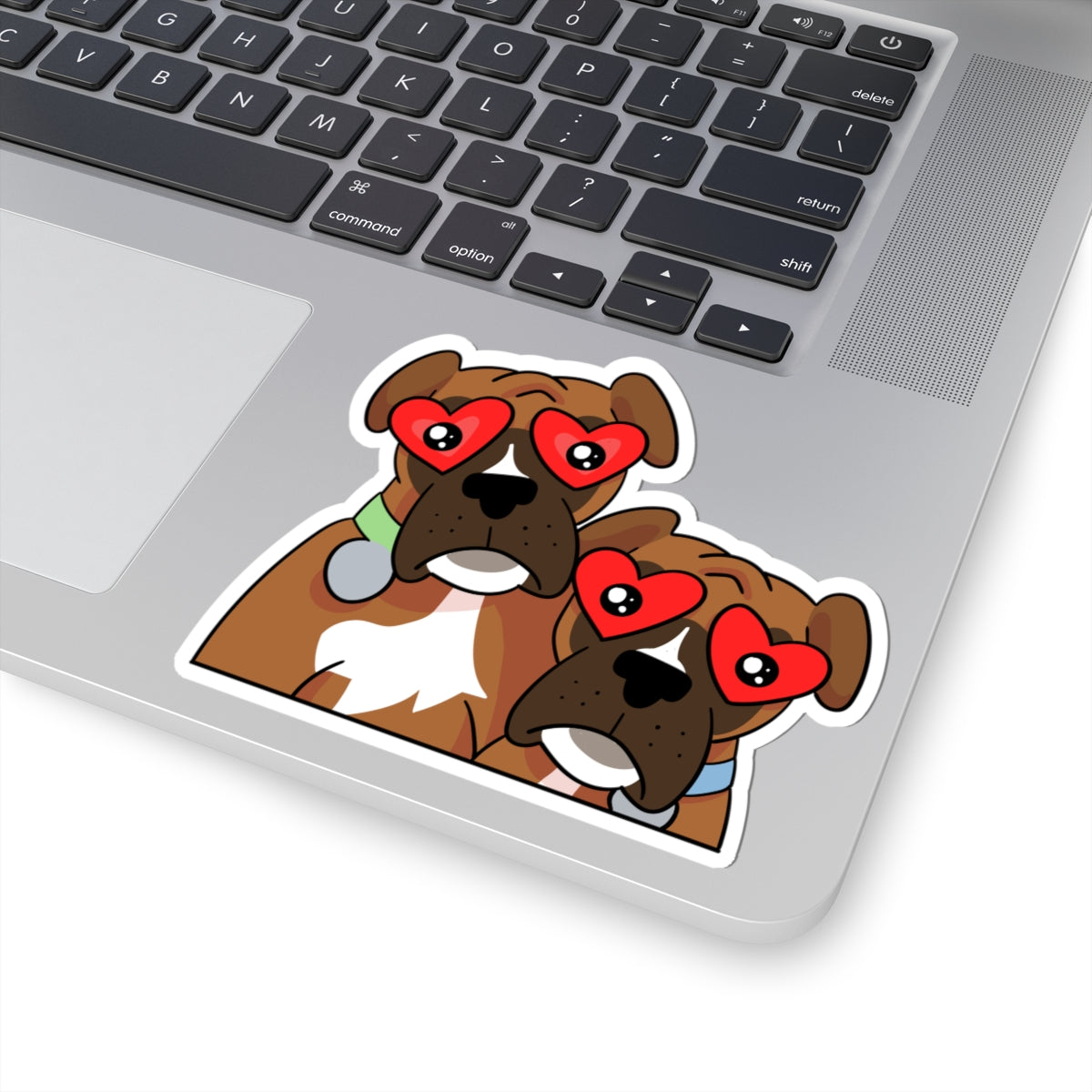 Boxer Love Sticker Kiss-Cut Durable Vinyl Decal, Cute Pet Love, Waterproof, Laptop Car Decor