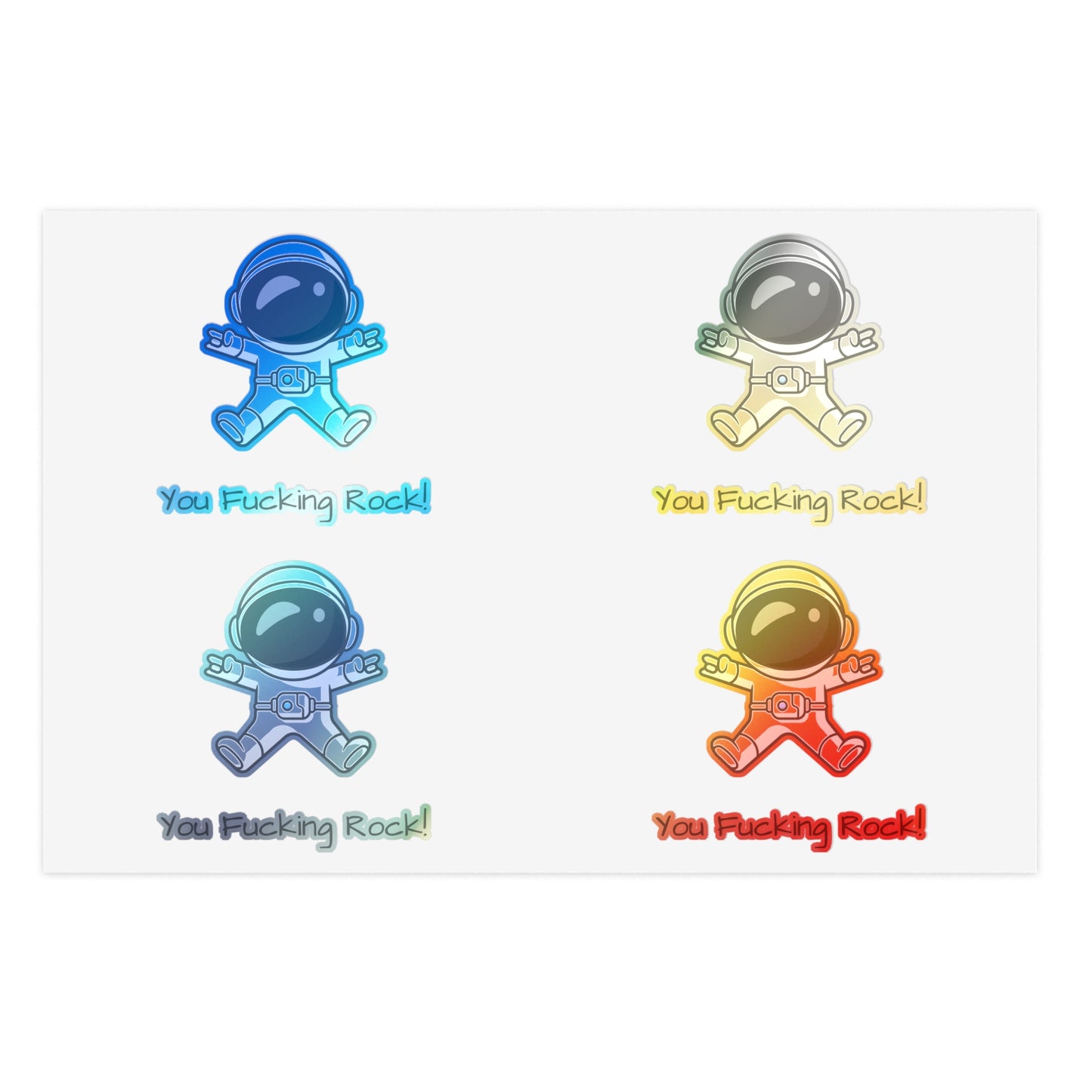You Rock! Astronaut Motivation Sticker Sheets | Humor Stickers | Space-Themed Decor | Gifts & Party Favors