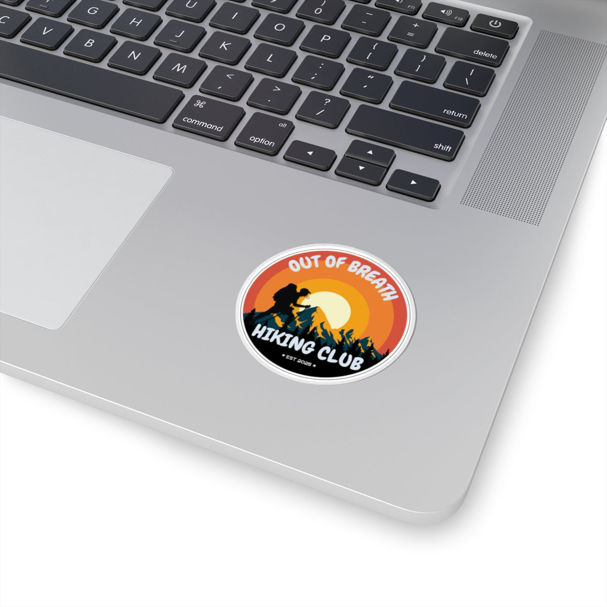Out of Breath Hiking Club Kiss-Cut Sticker | Hiking Enthusiasts | Journal Decorations, Outdoor Adventure Gift, Laptop Stickers